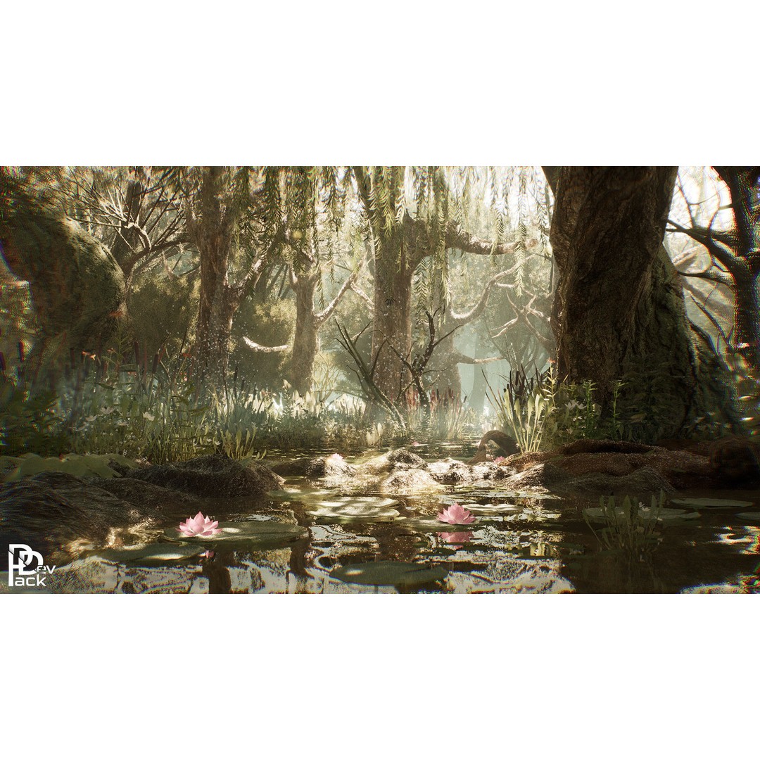 Swamp Environment 3D Model – Low Poly PBR Asset with 42 Props - View 5
