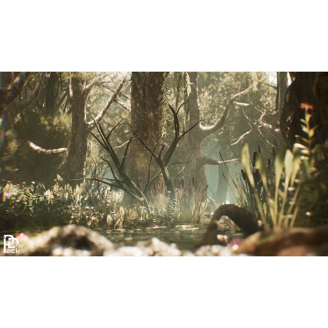 Swamp Environment 3D Model – Low Poly PBR Asset with 42 Props - View 7
