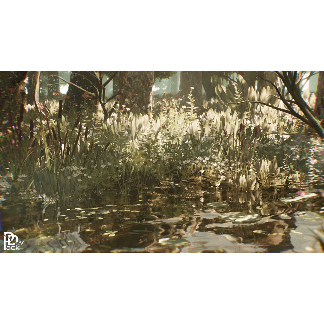 Swamp Environment 3D Model – Low Poly PBR Asset with 42 Props - View 8