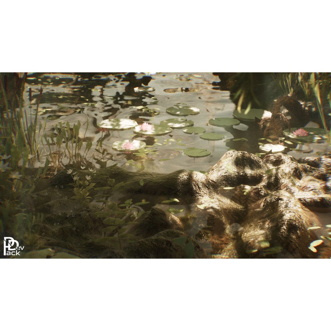 Swamp Environment 3D Model – Low Poly PBR Asset with 42 Props - View 9