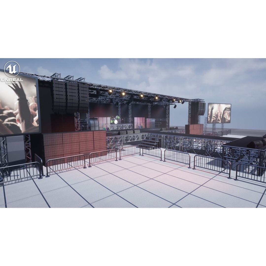 Concert Stage 3D Model – Low Poly Game Asset for Unity & Unreal - View 10