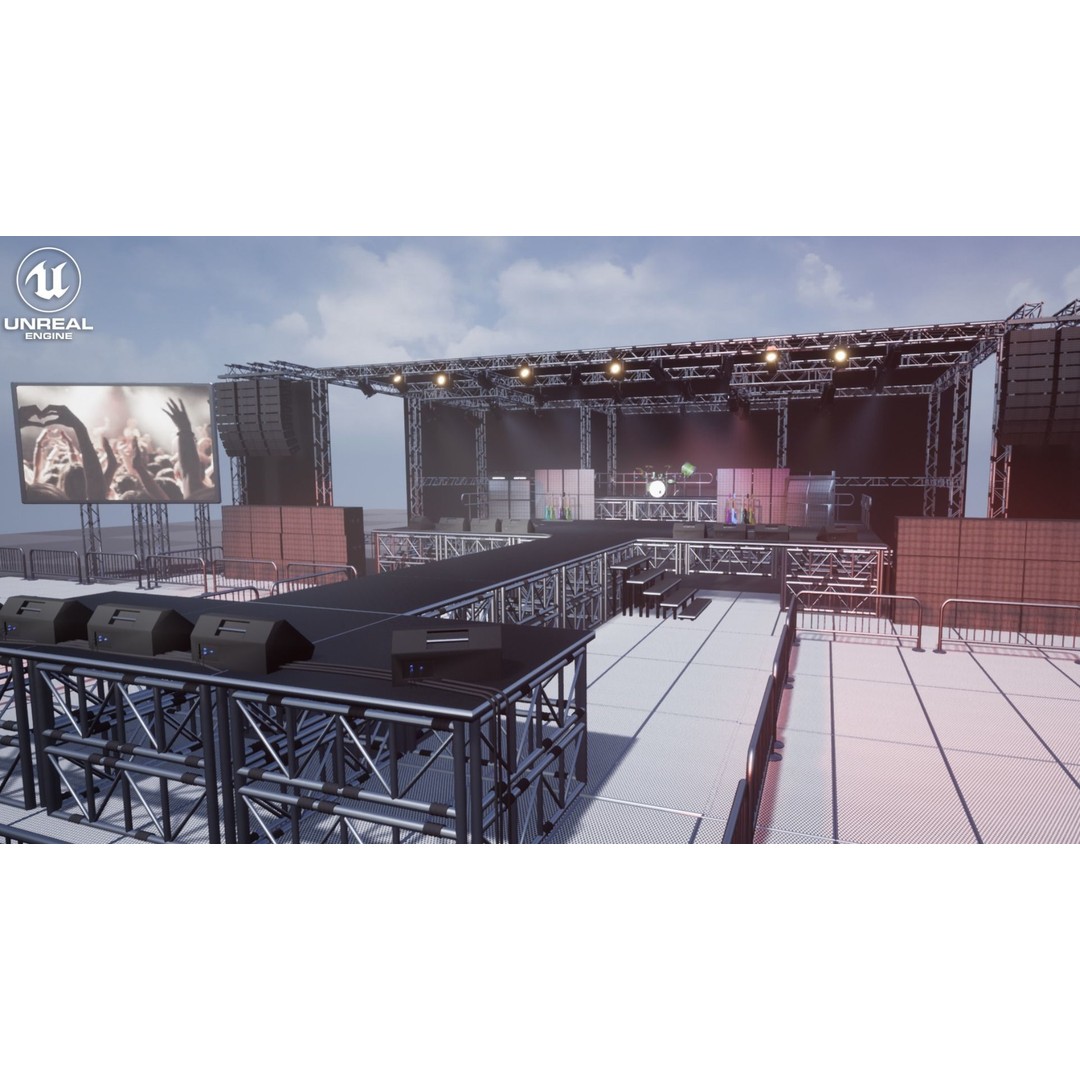 Concert Stage 3D Model – Low Poly Game Asset for Unity & Unreal - View 11