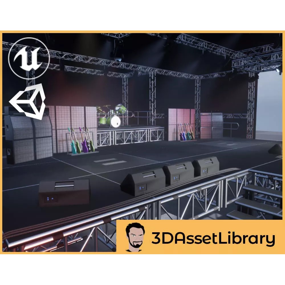 Concert Stage 3D Model – Low Poly Game Asset for Unity & Unreal - View 2