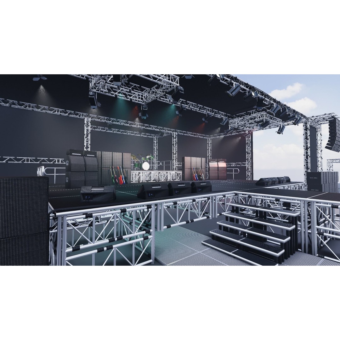 Concert Stage 3D Model – Low Poly Game Asset for Unity & Unreal - View 3