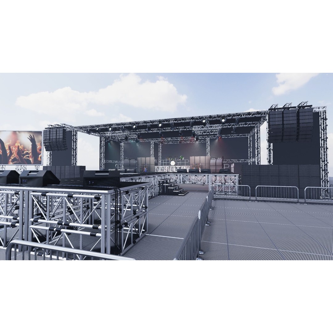 Concert Stage 3D Model – Low Poly Game Asset for Unity & Unreal - View 4