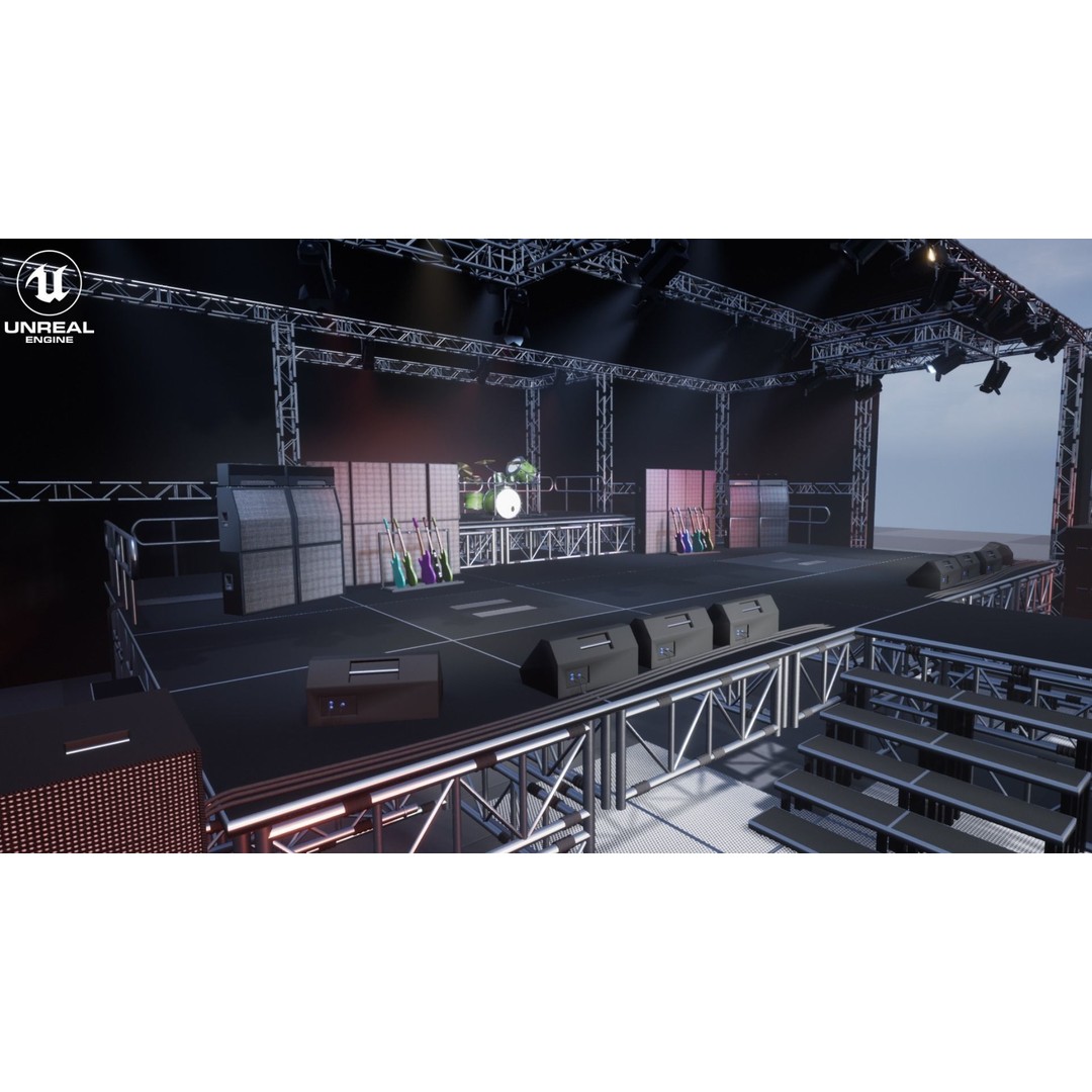 Concert Stage 3D Model – Low Poly Game Asset for Unity & Unreal - View 9