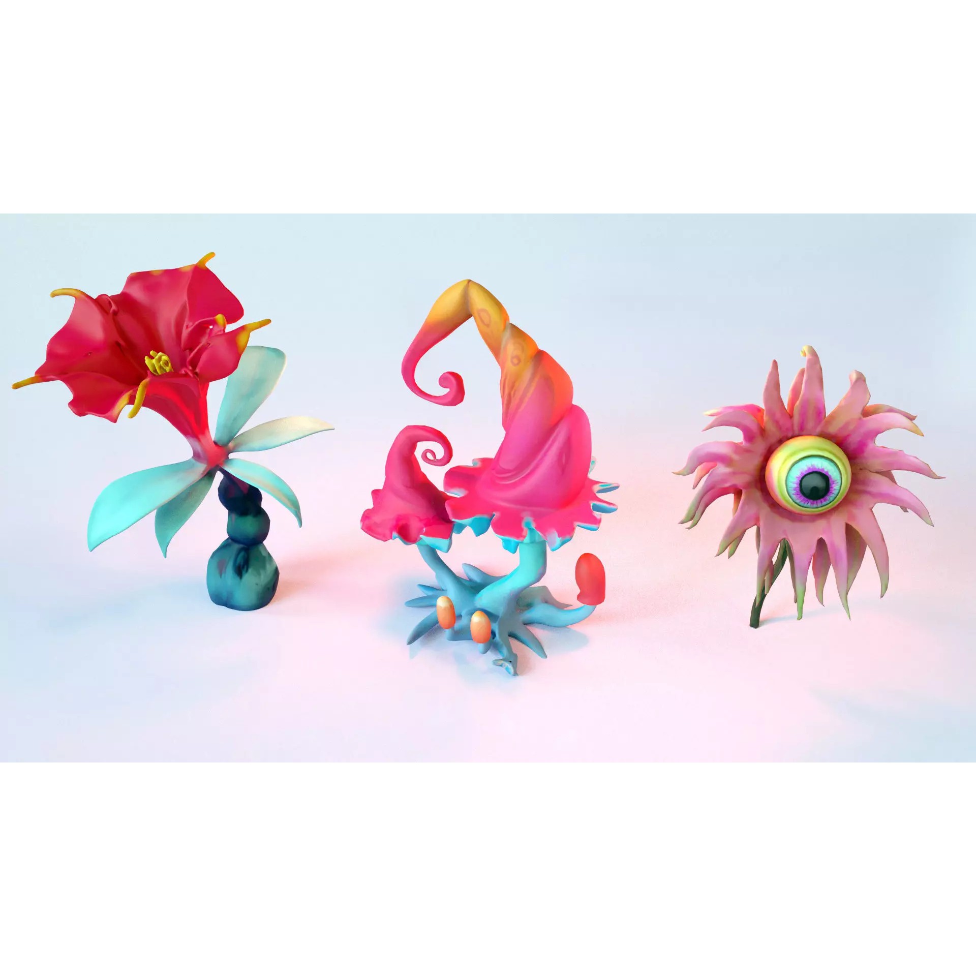 Stylized Fantasy Plants - Low-Poly Game-Ready 3D Model - View 10