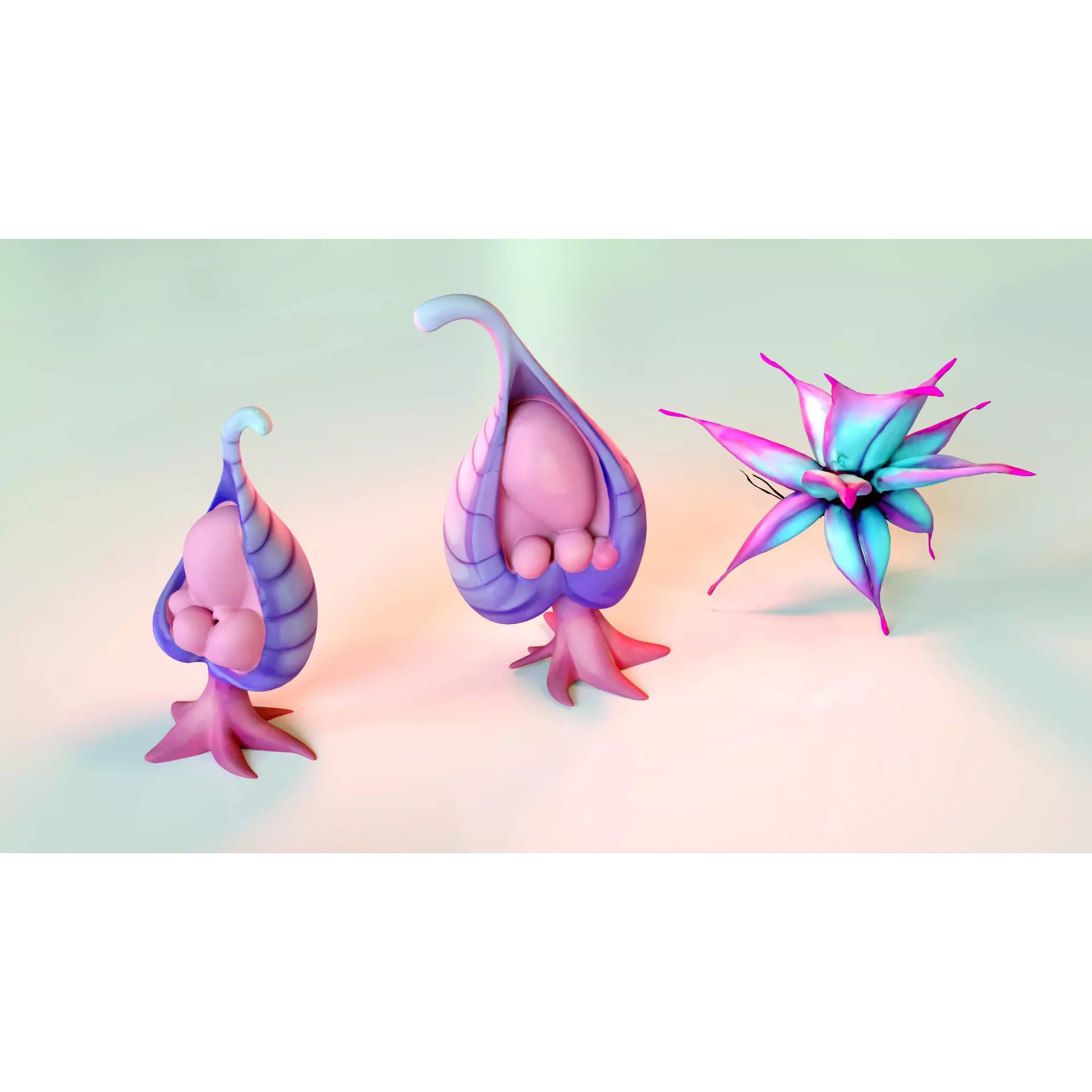 Stylized Fantasy Plants - Low-Poly Game-Ready 3D Model - View 11