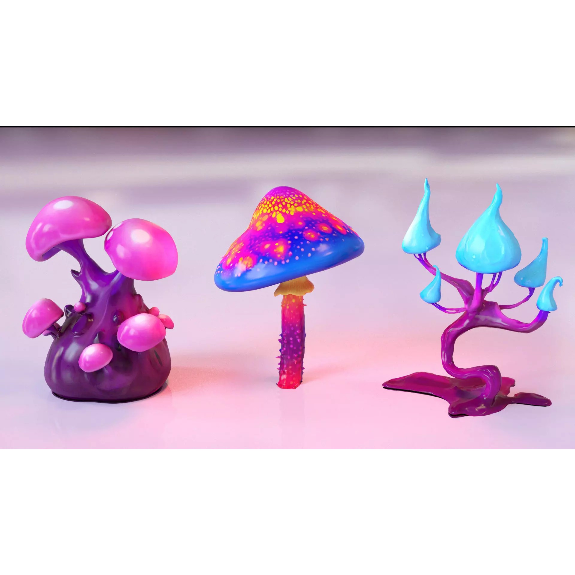 Stylized Fantasy Plants - Low-Poly Game-Ready 3D Model - View 12
