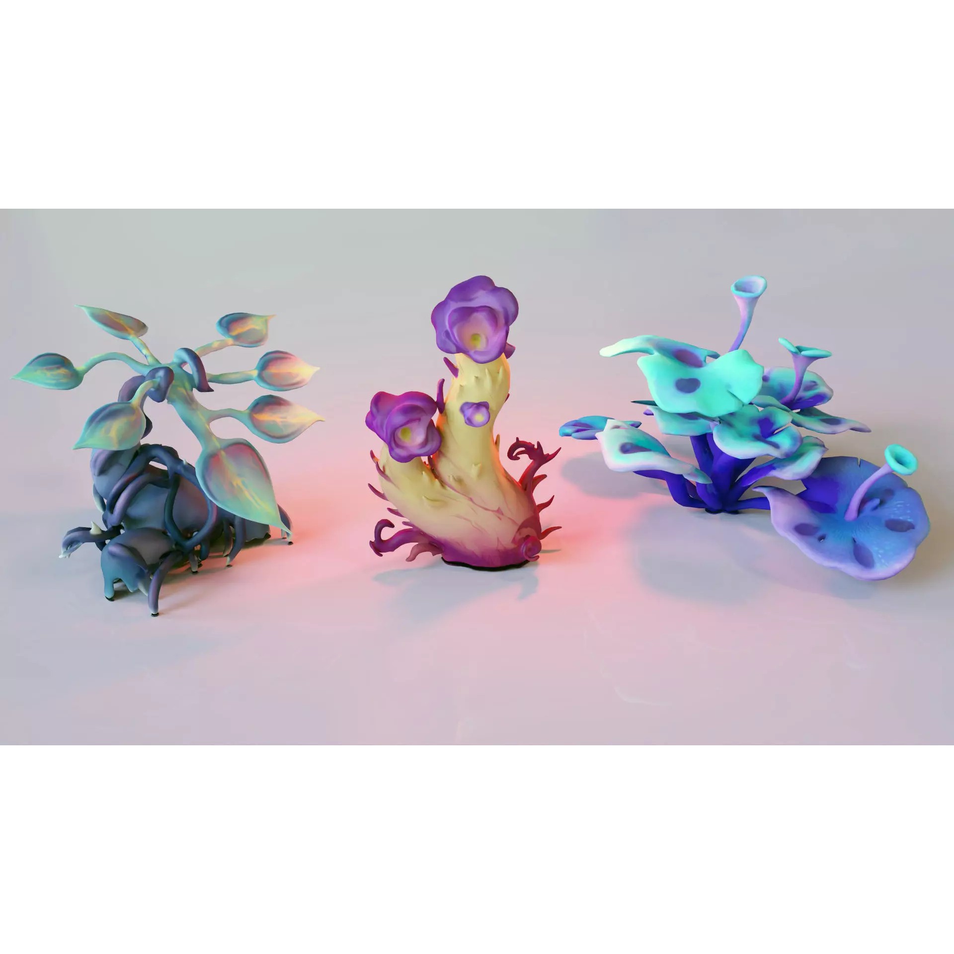 Stylized Fantasy Plants - Low-Poly Game-Ready 3D Model - View 15