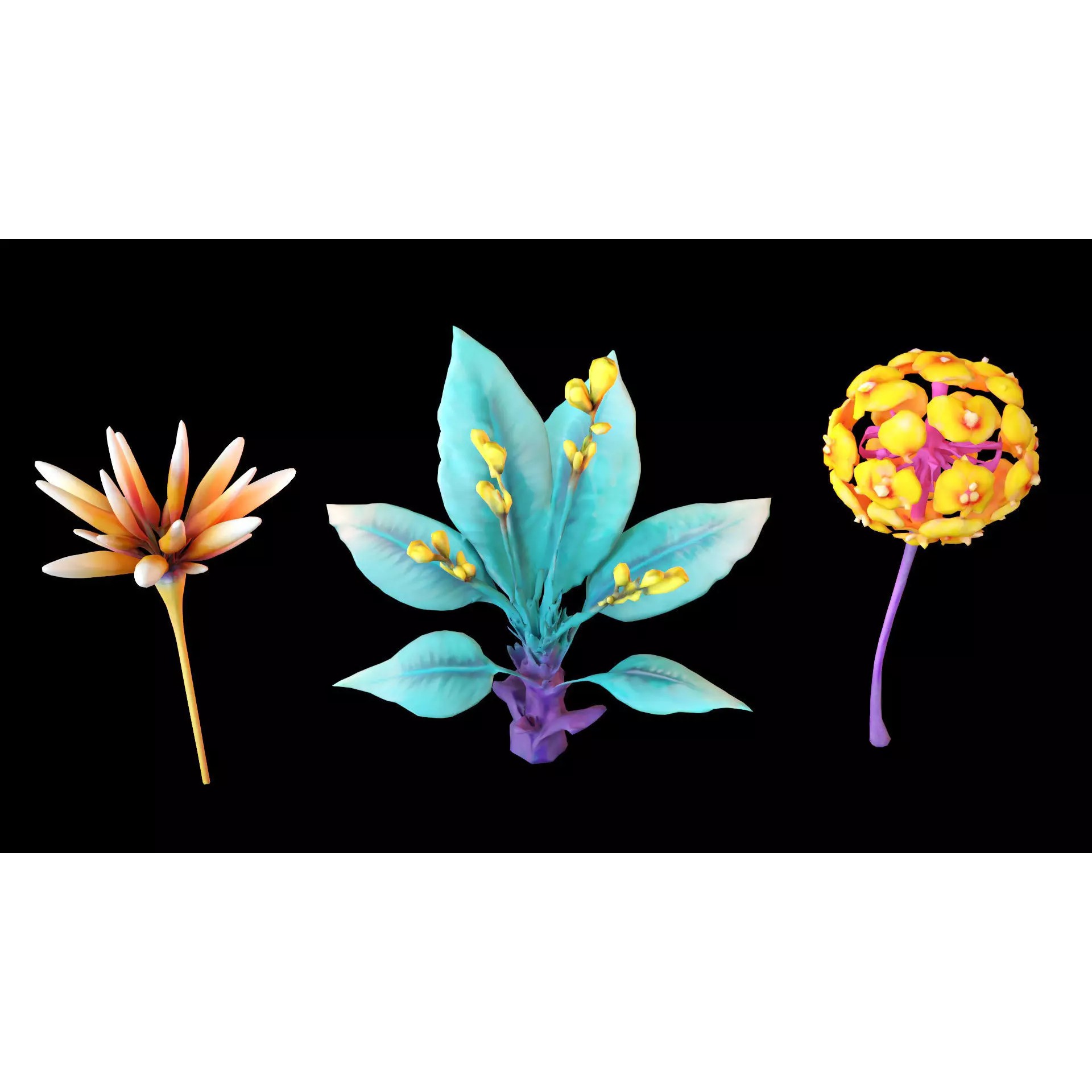 Stylized Fantasy Plants - Low-Poly Game-Ready 3D Model - View 22