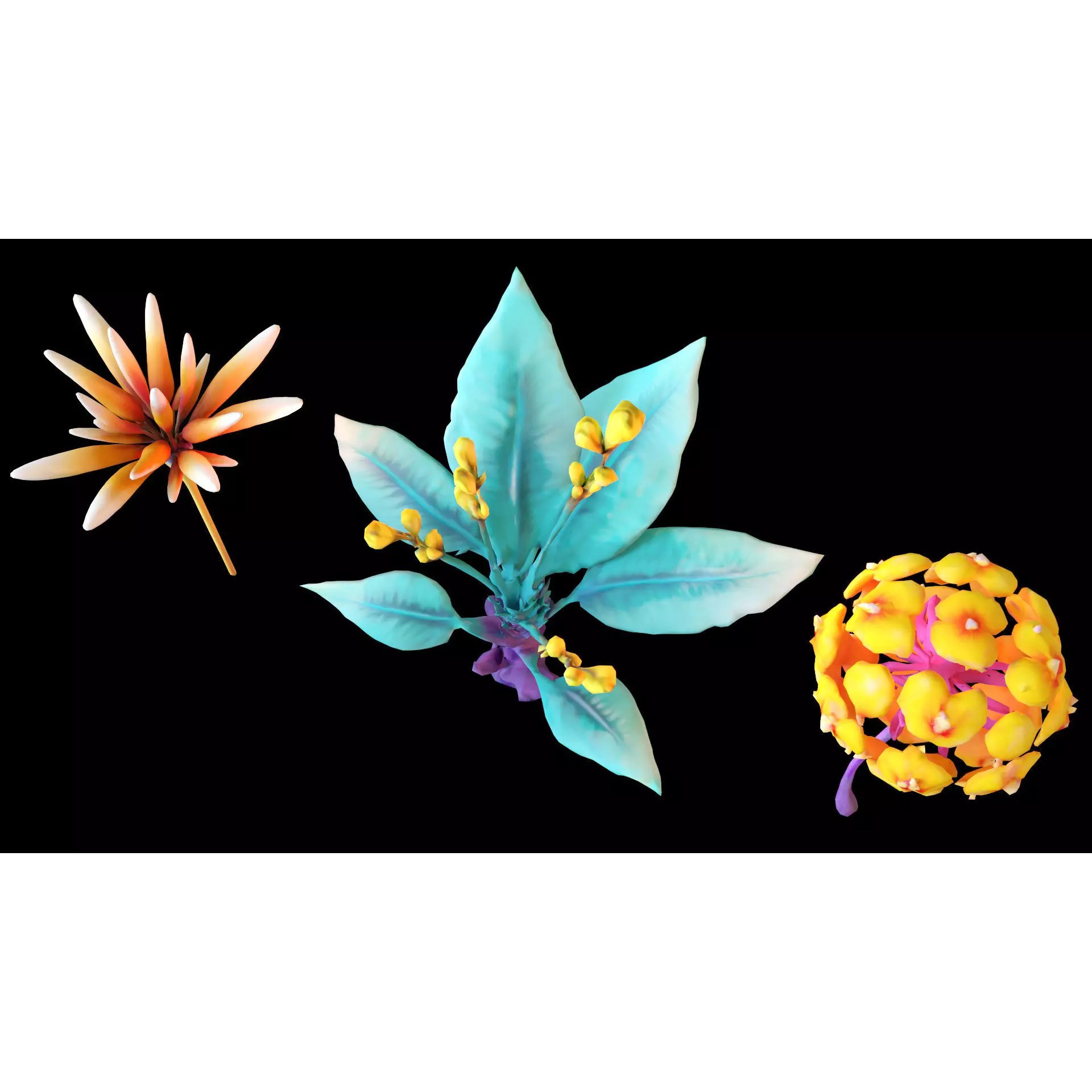 Stylized Fantasy Plants - Low-Poly Game-Ready 3D Model - View 23