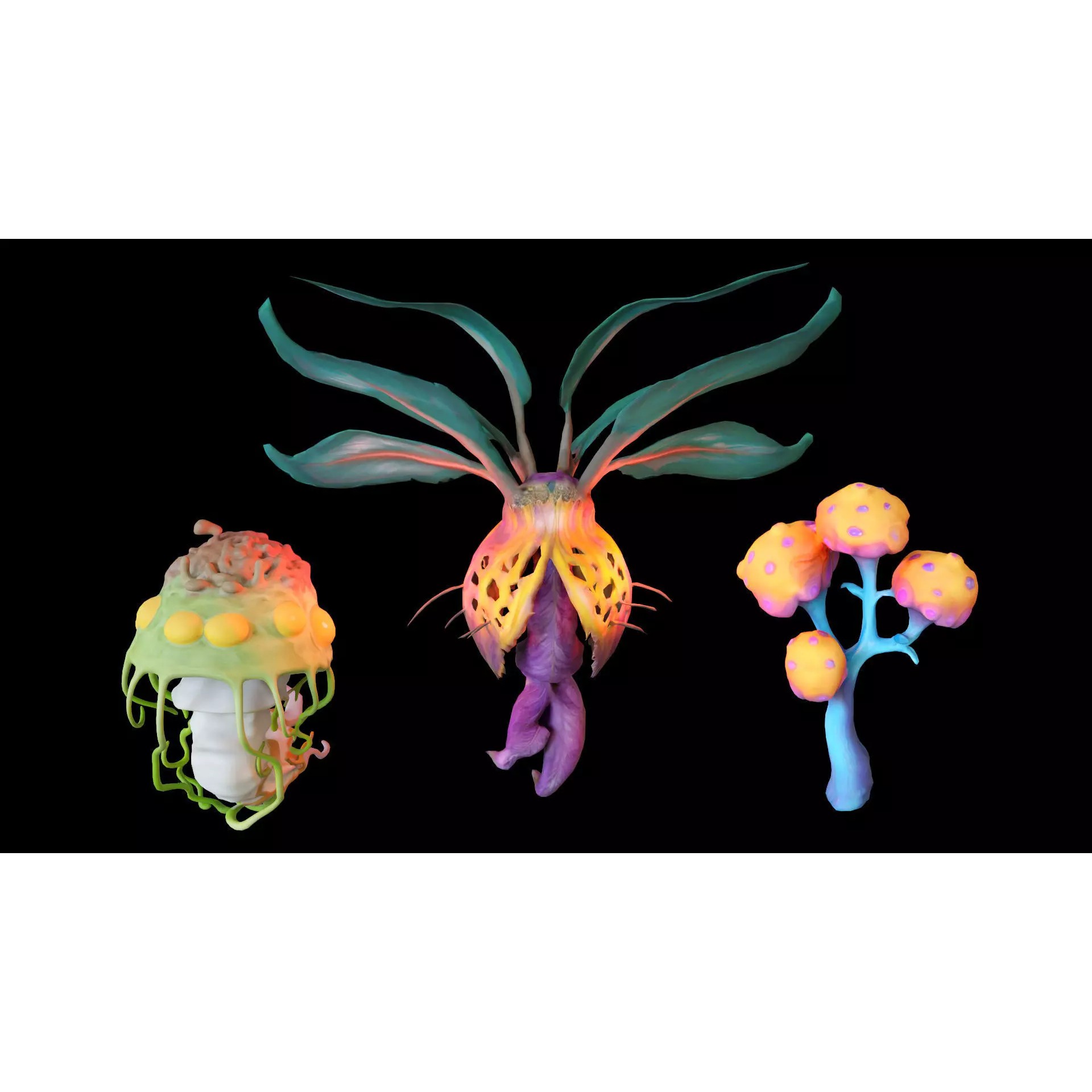 Stylized Fantasy Plants - Low-Poly Game-Ready 3D Model - View 27