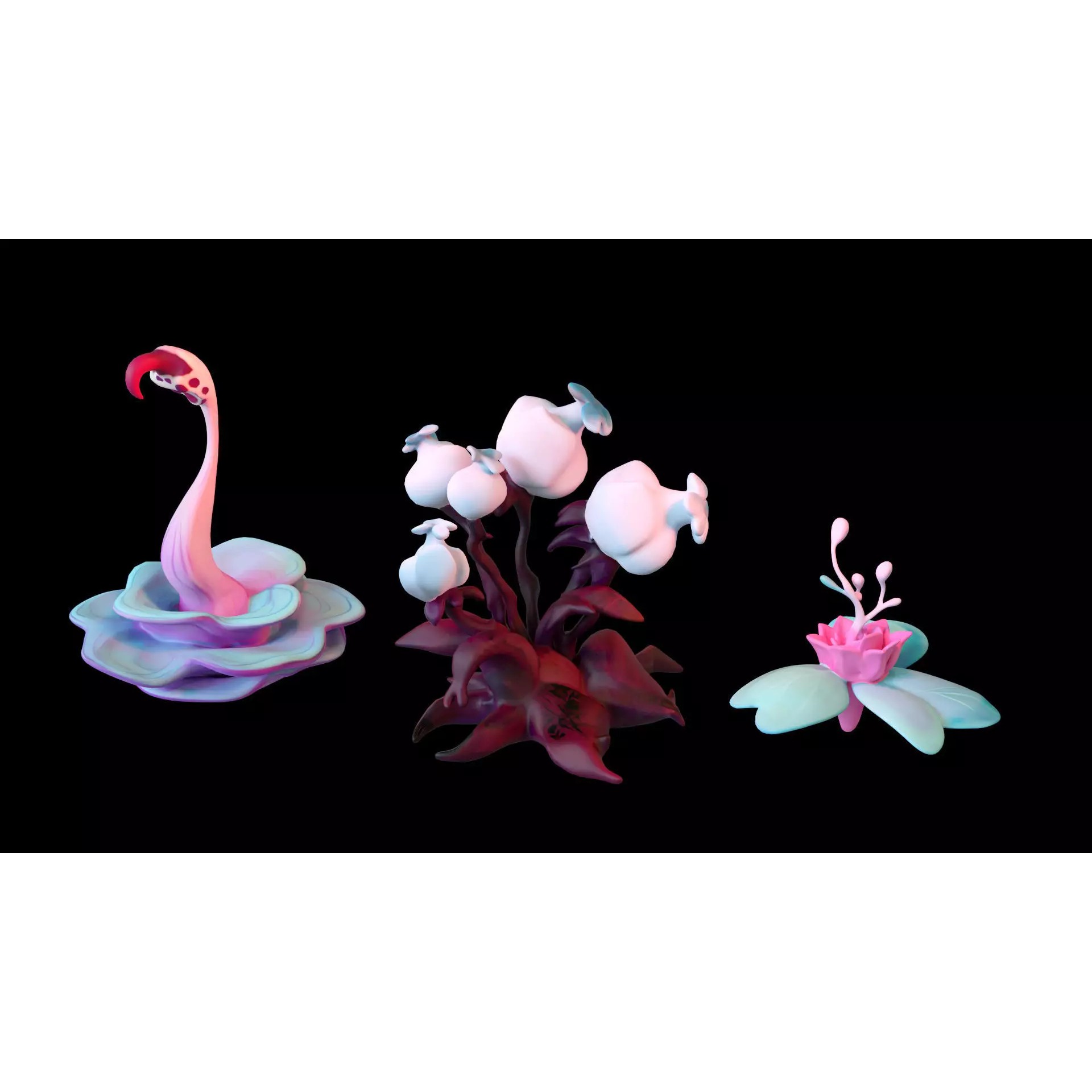 Stylized Fantasy Plants - Low-Poly Game-Ready 3D Model - View 28