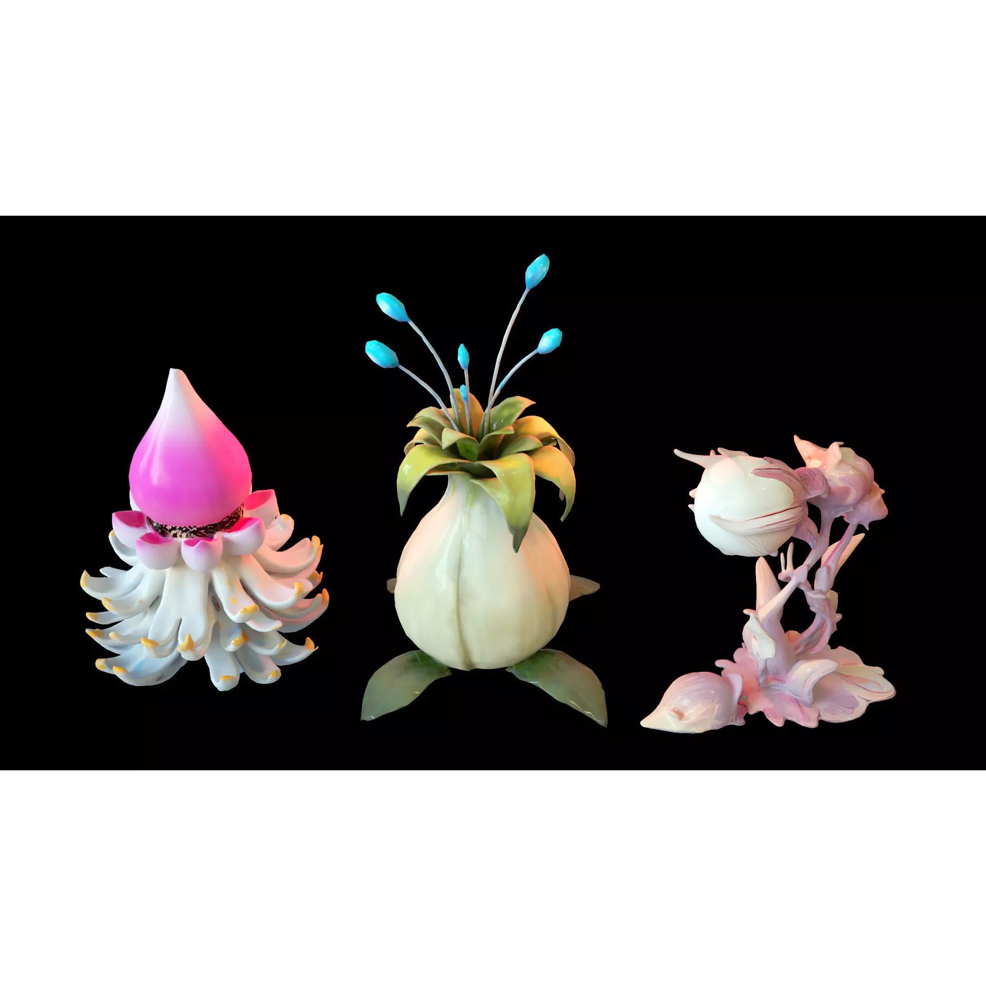 Stylized Fantasy Plants - Low-Poly Game-Ready 3D Model - View 29