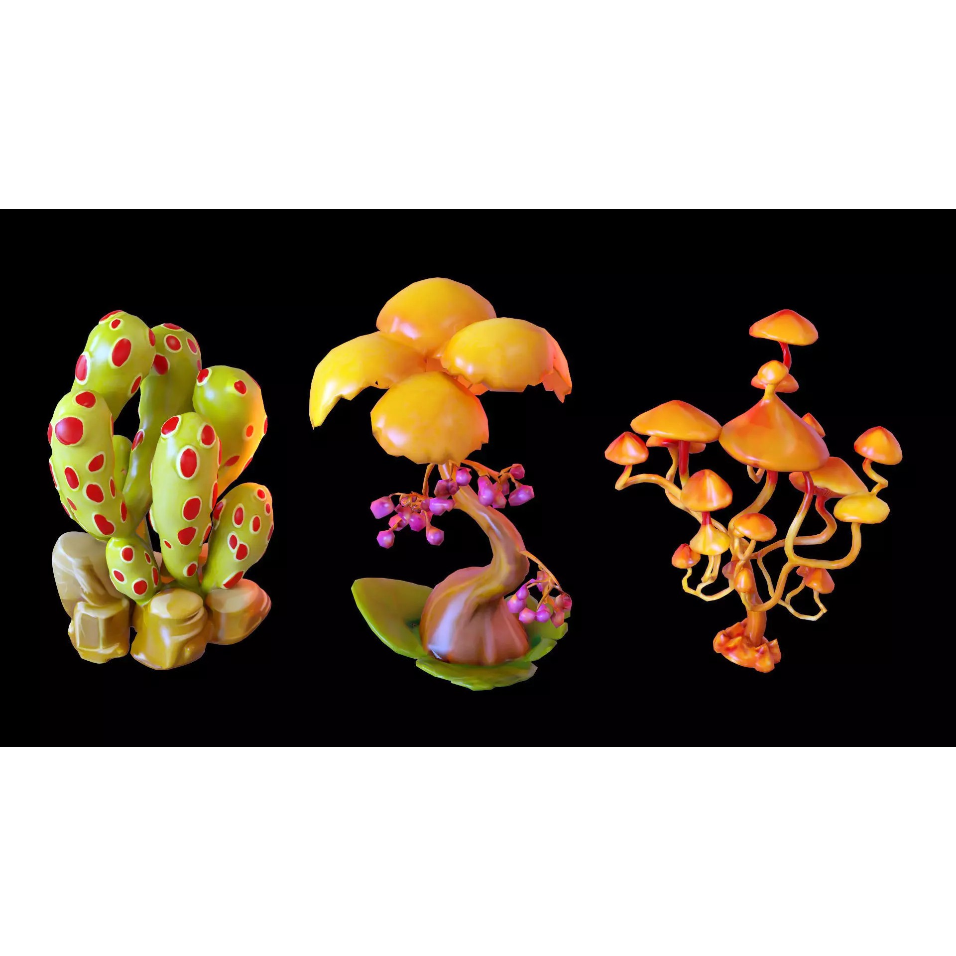 Stylized Fantasy Plants - Low-Poly Game-Ready 3D Model - View 31