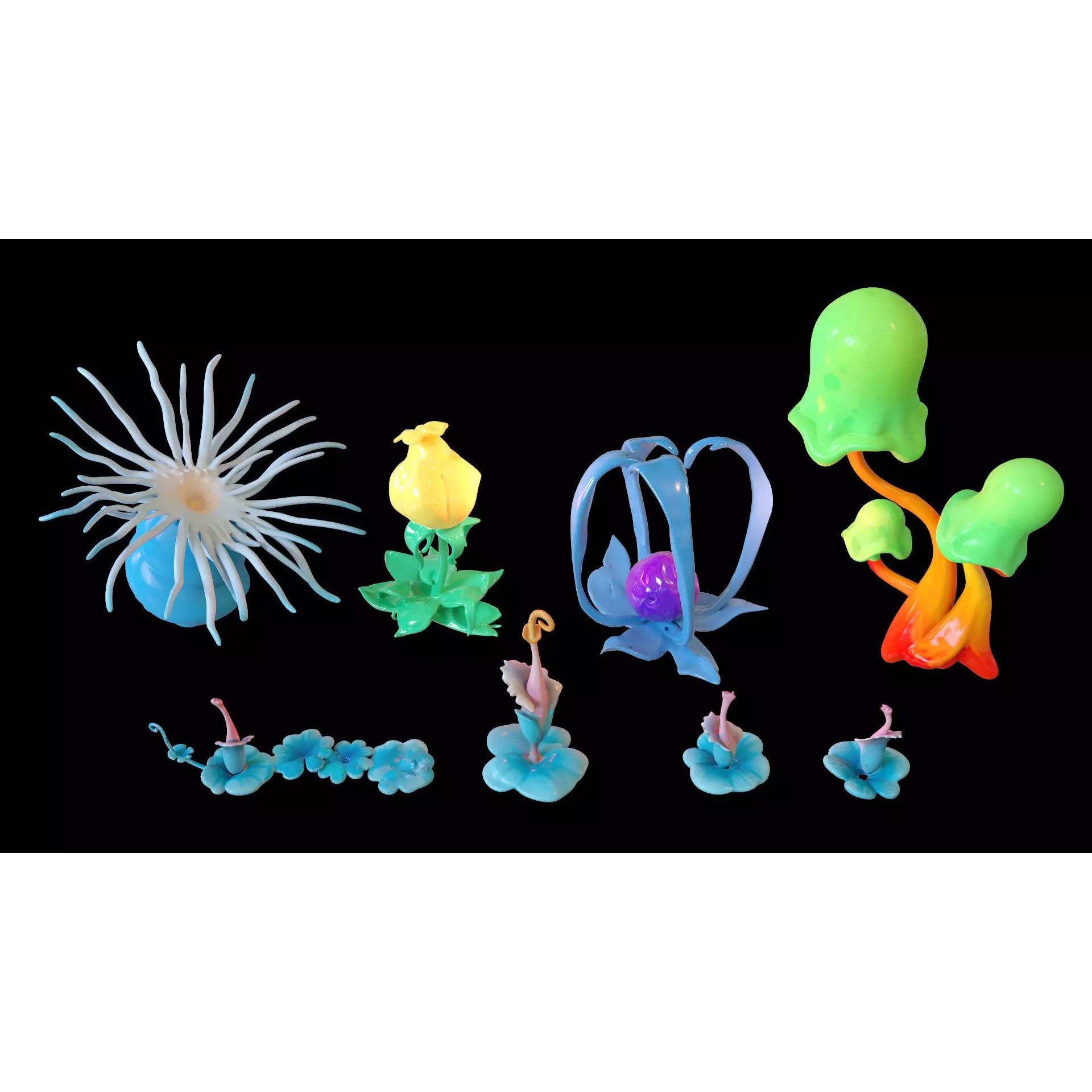 Stylized Fantasy Plants - Low-Poly Game-Ready 3D Model - View 32