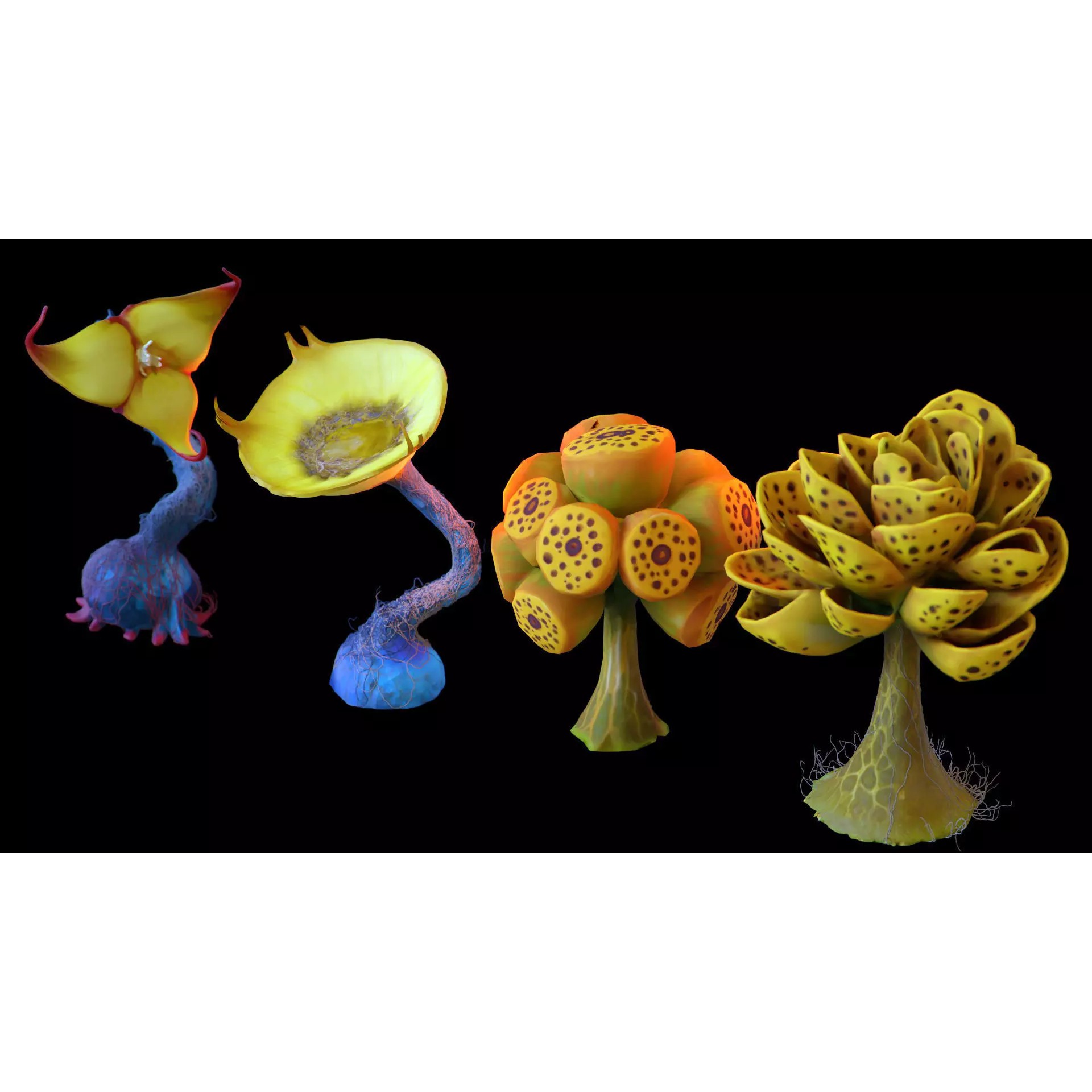 Stylized Fantasy Plants - Low-Poly Game-Ready 3D Model - View 34