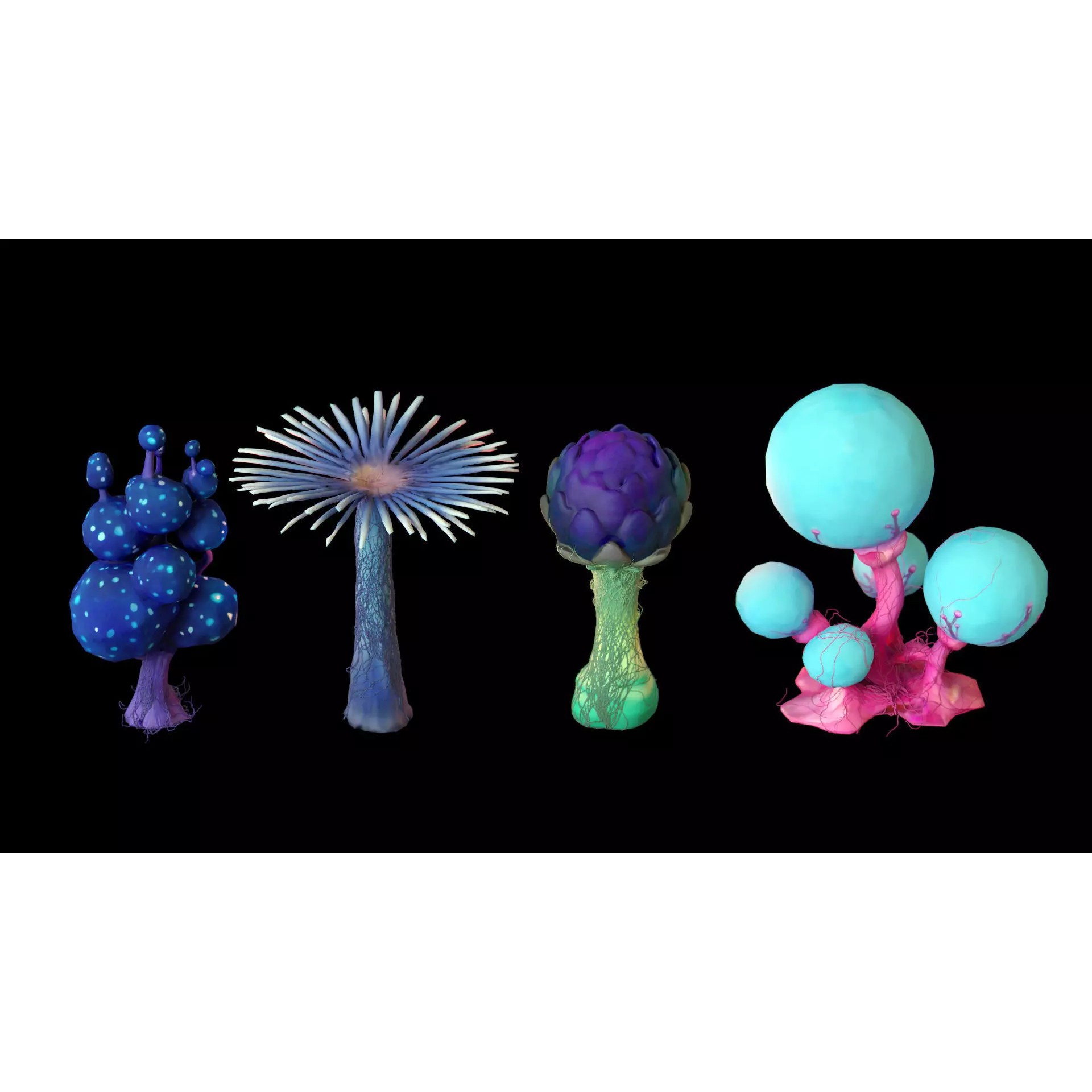 Stylized Fantasy Plants - Low-Poly Game-Ready 3D Model - View 35