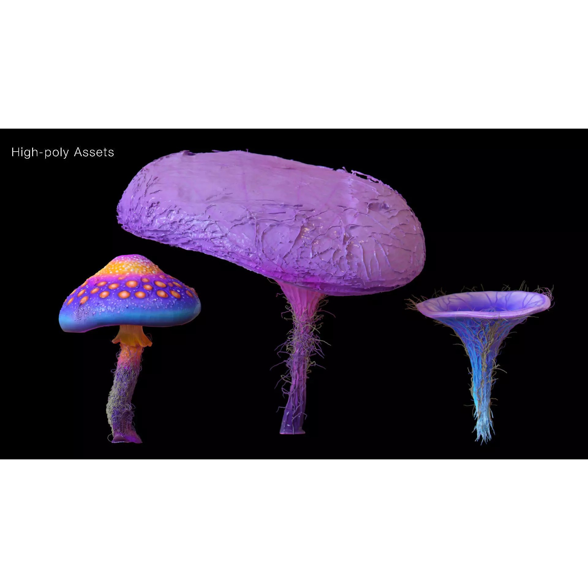 Stylized Fantasy Plants - Low-Poly Game-Ready 3D Model - View 40