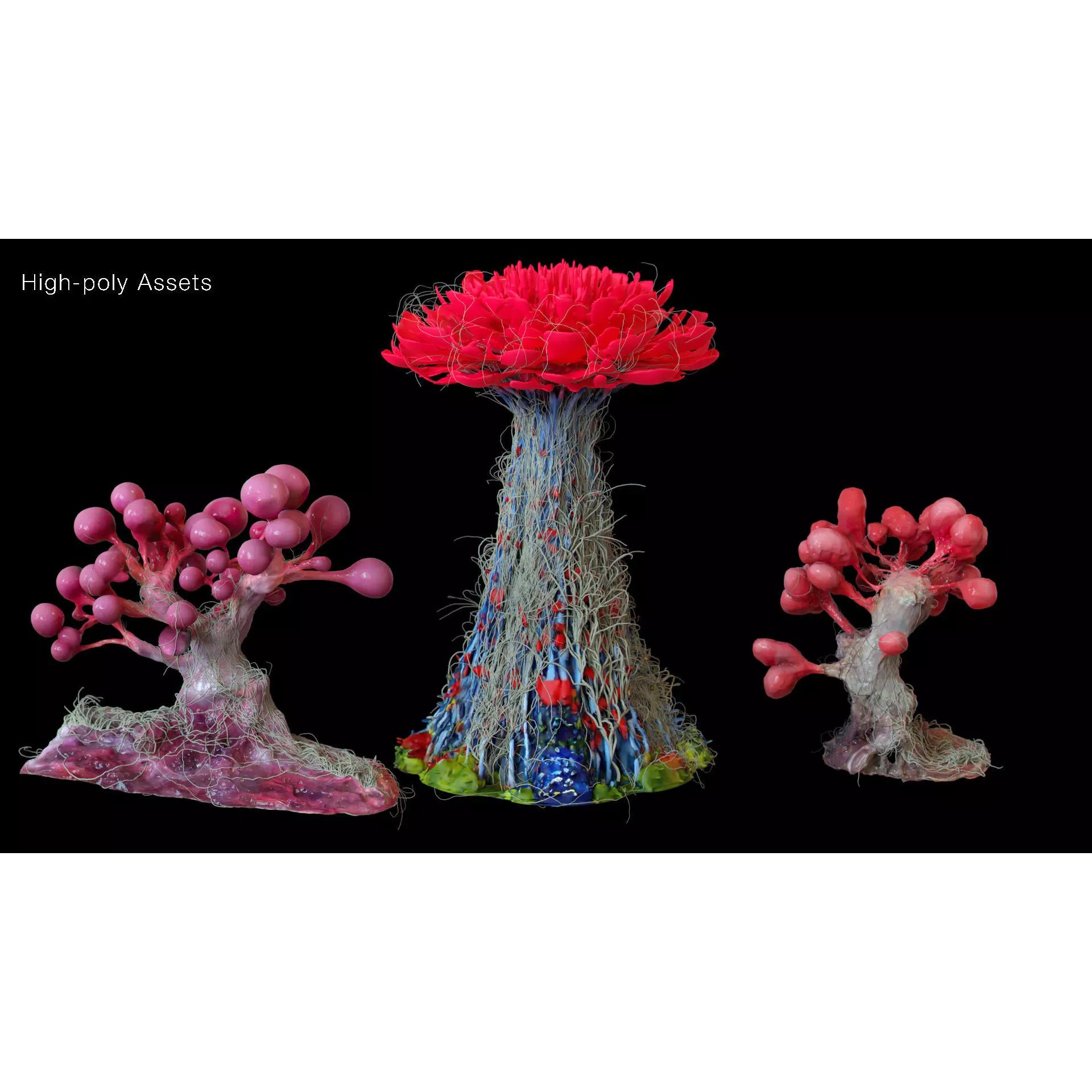 Stylized Fantasy Plants - Low-Poly Game-Ready 3D Model - View 41