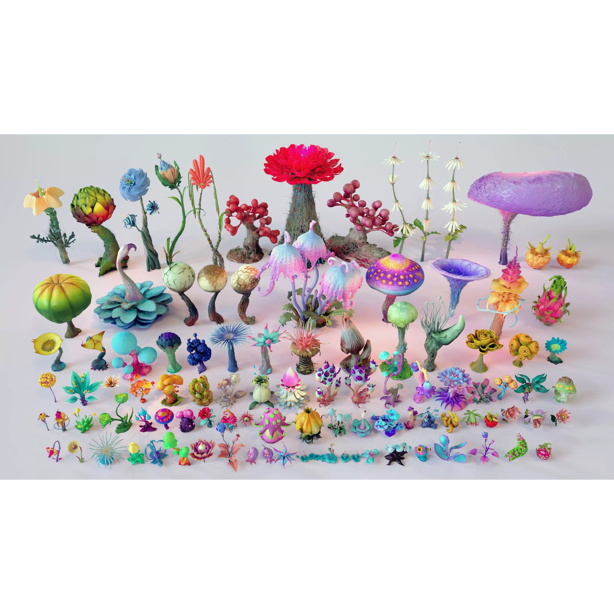 Stylized Fantasy Plants - Low-Poly Game-Ready 3D Model - View 47