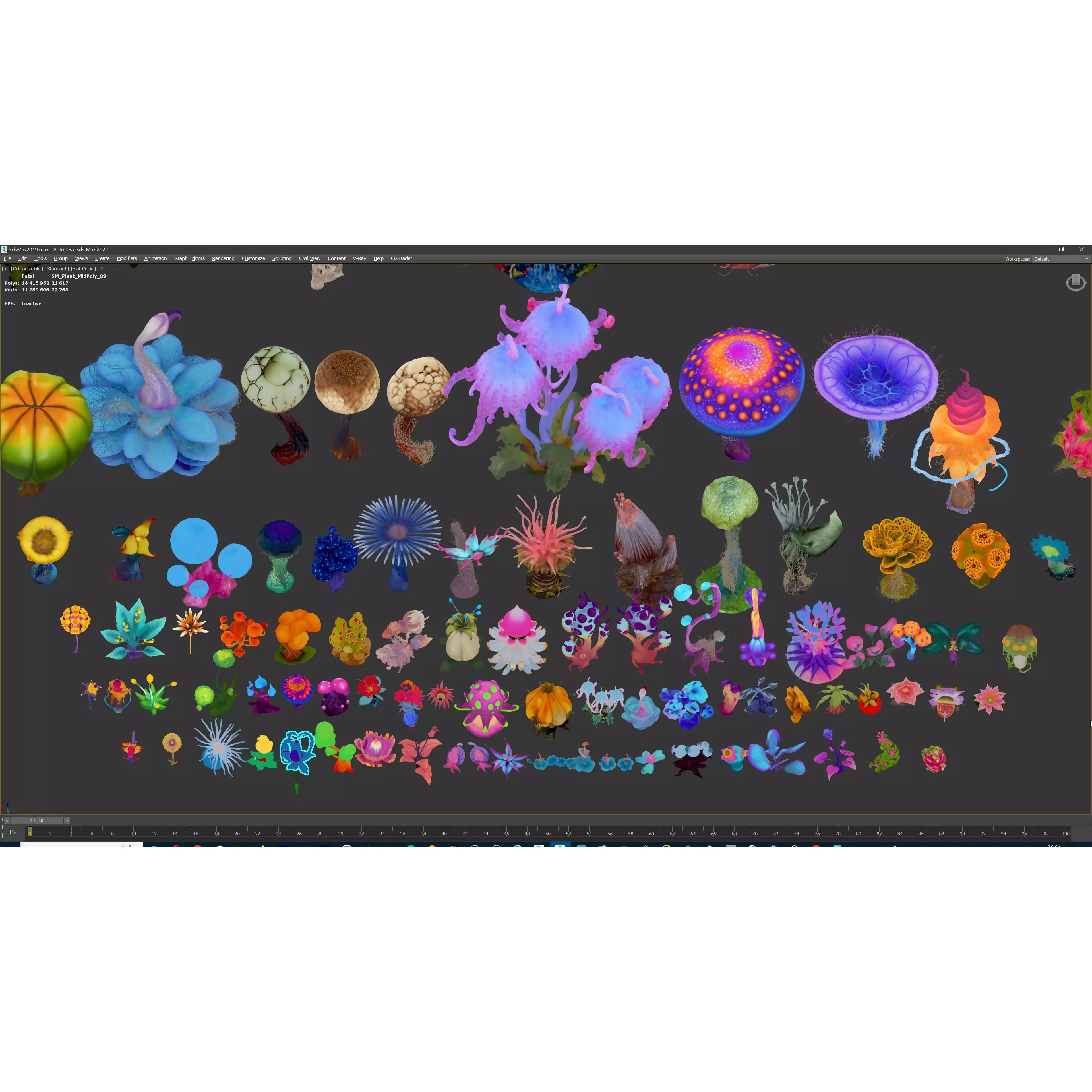 Stylized Fantasy Plants - Low-Poly Game-Ready 3D Model - View 48