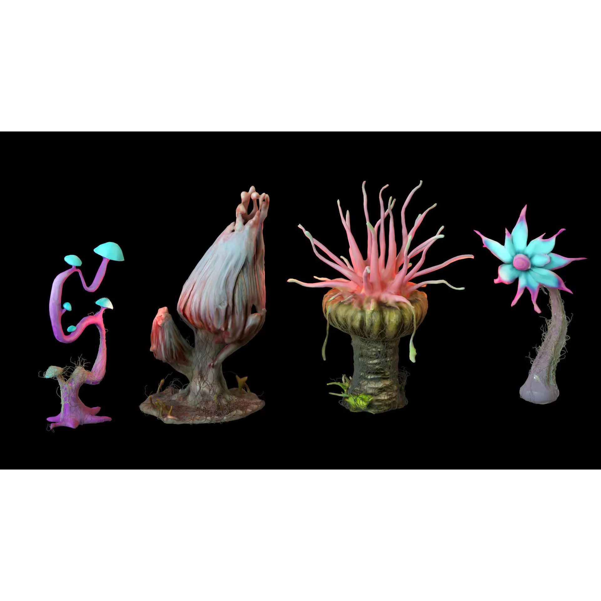 Stylized Fantasy Plants - Low-Poly Game-Ready 3D Model - View 5