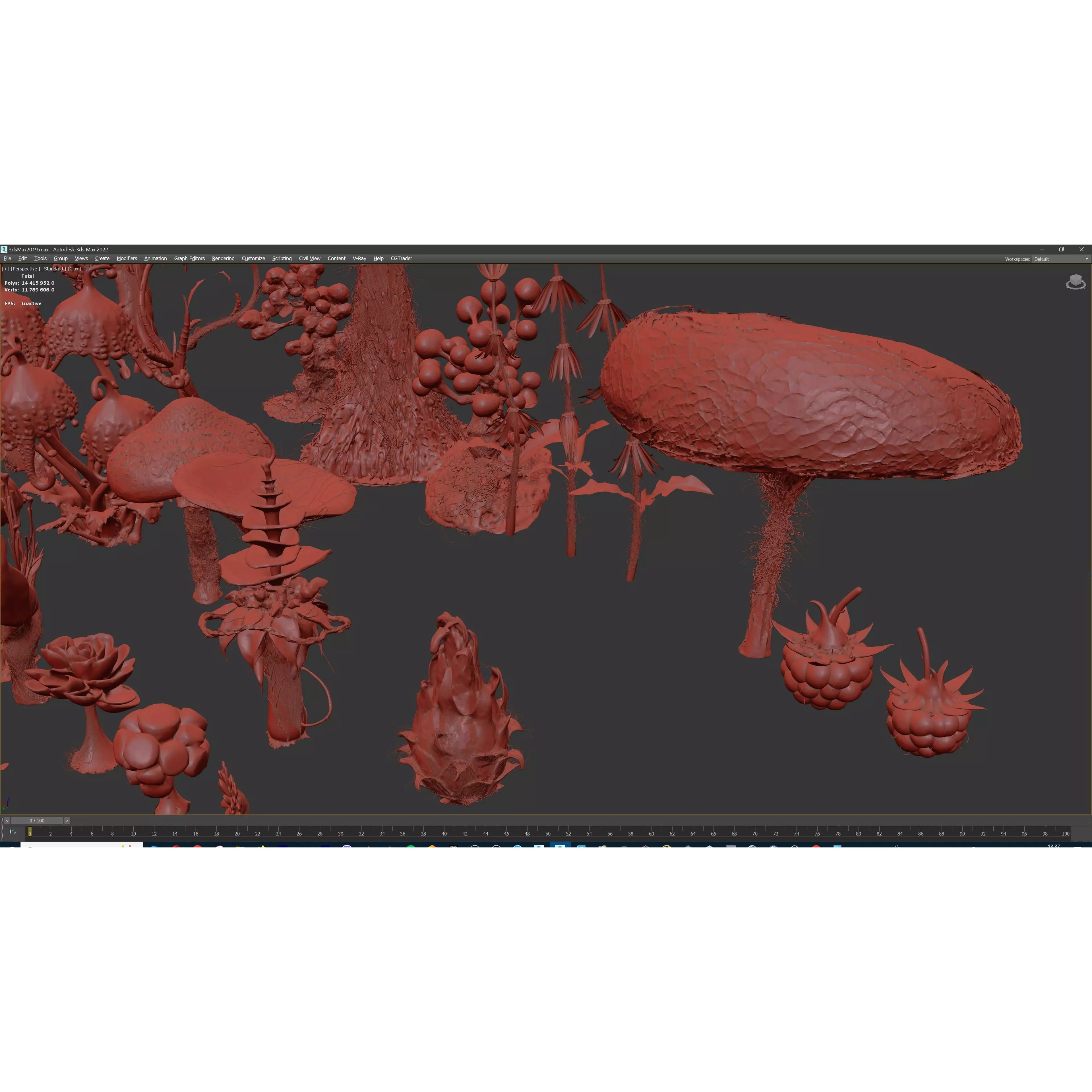 Stylized Fantasy Plants - Low-Poly Game-Ready 3D Model - View 54