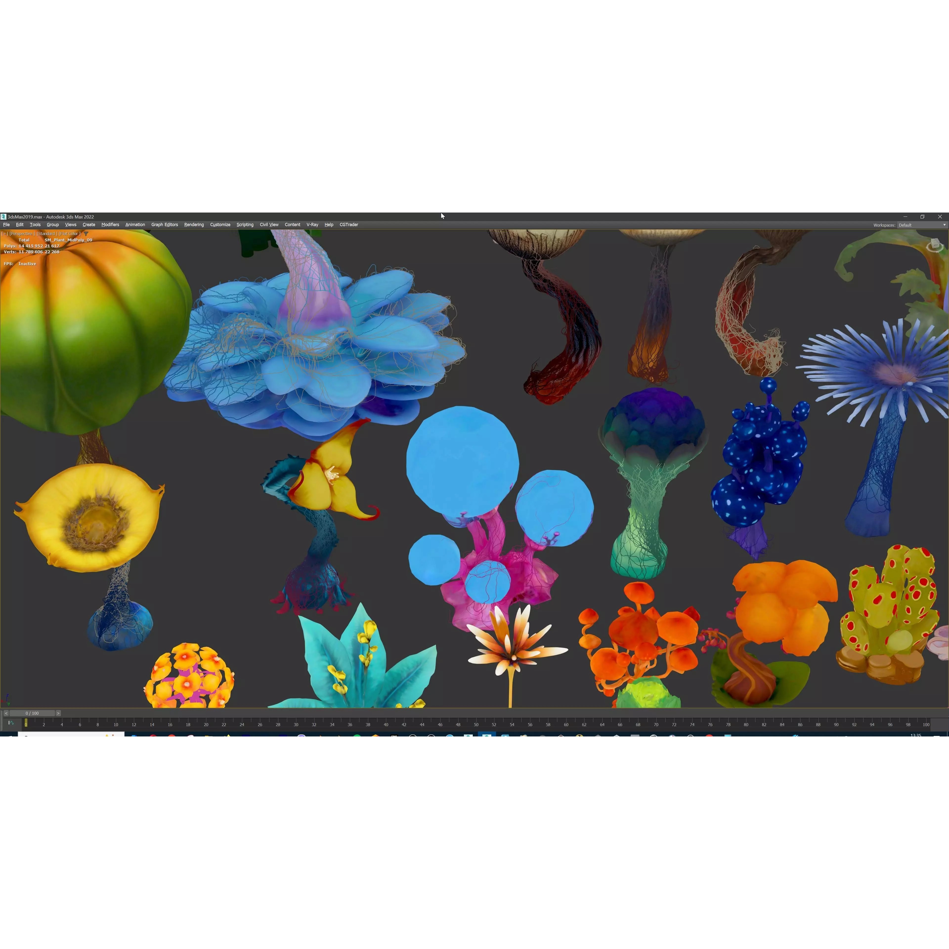 Stylized Fantasy Plants - Low-Poly Game-Ready 3D Model - View 56