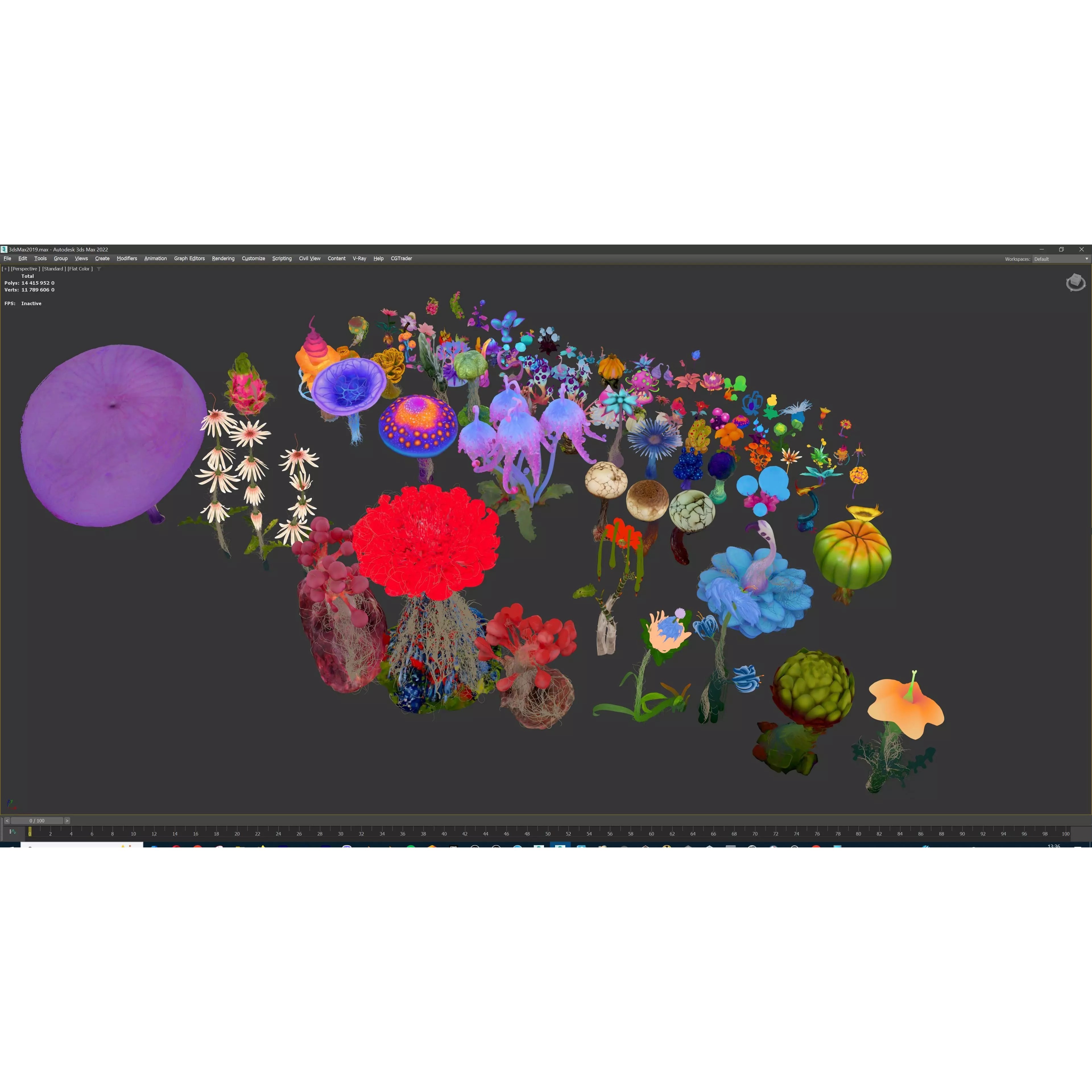 Stylized Fantasy Plants - Low-Poly Game-Ready 3D Model - View 58