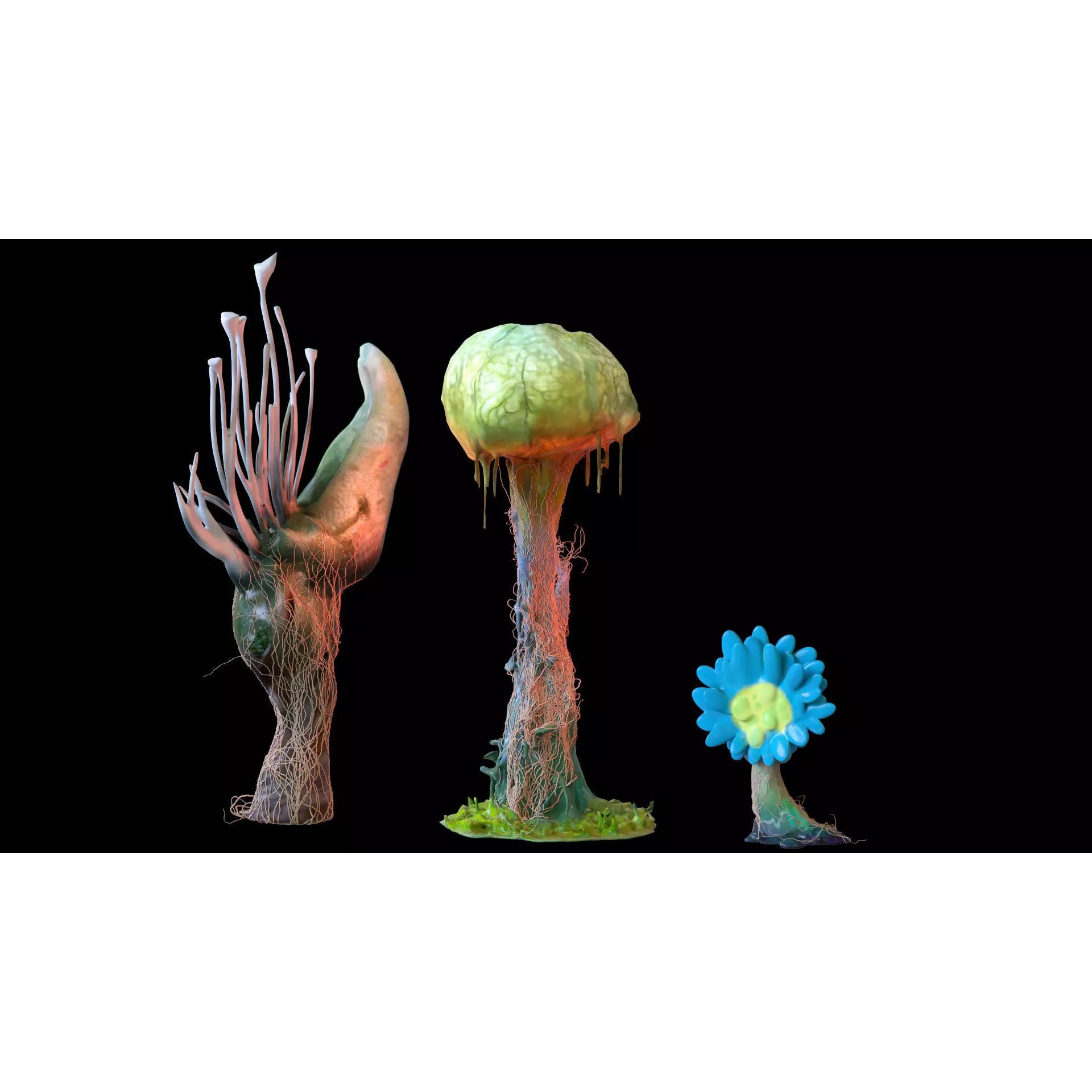 Stylized Fantasy Plants - Low-Poly Game-Ready 3D Model - View 6