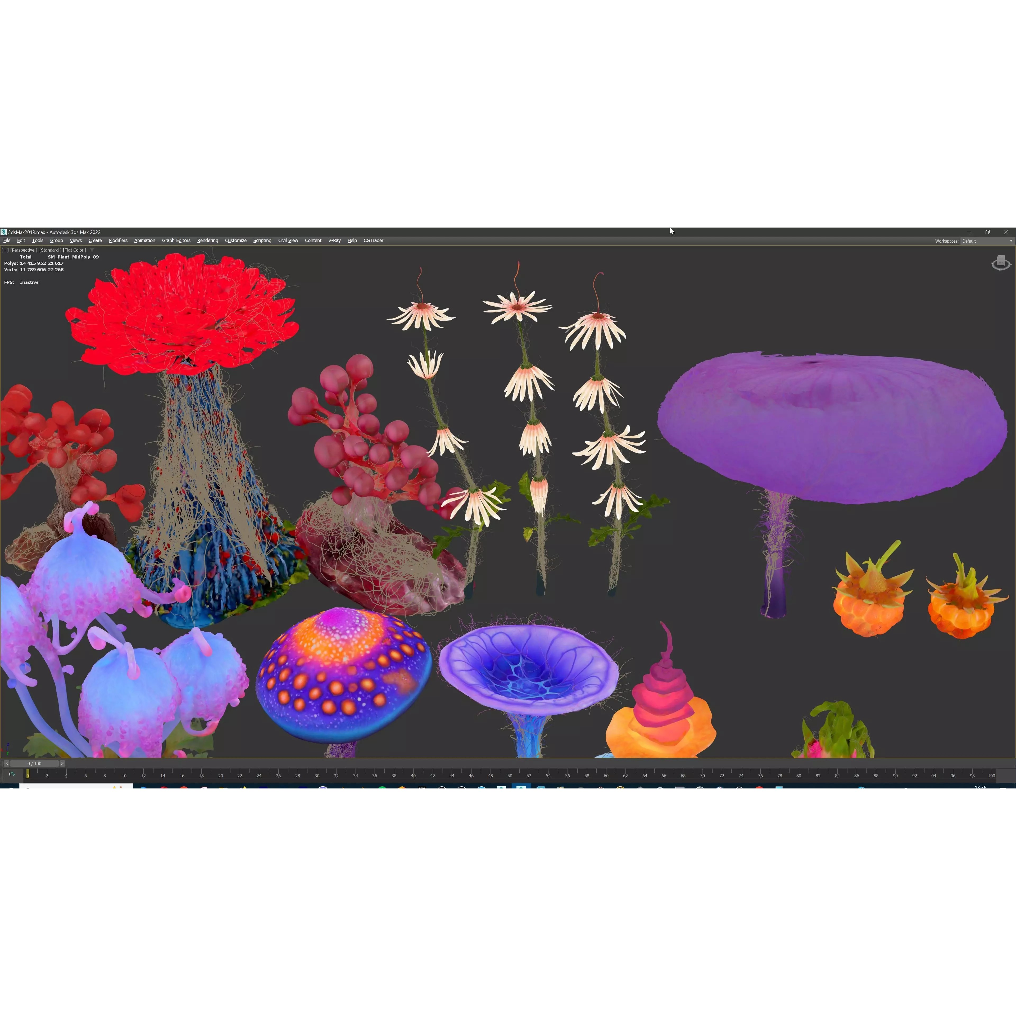 Stylized Fantasy Plants - Low-Poly Game-Ready 3D Model - View 60