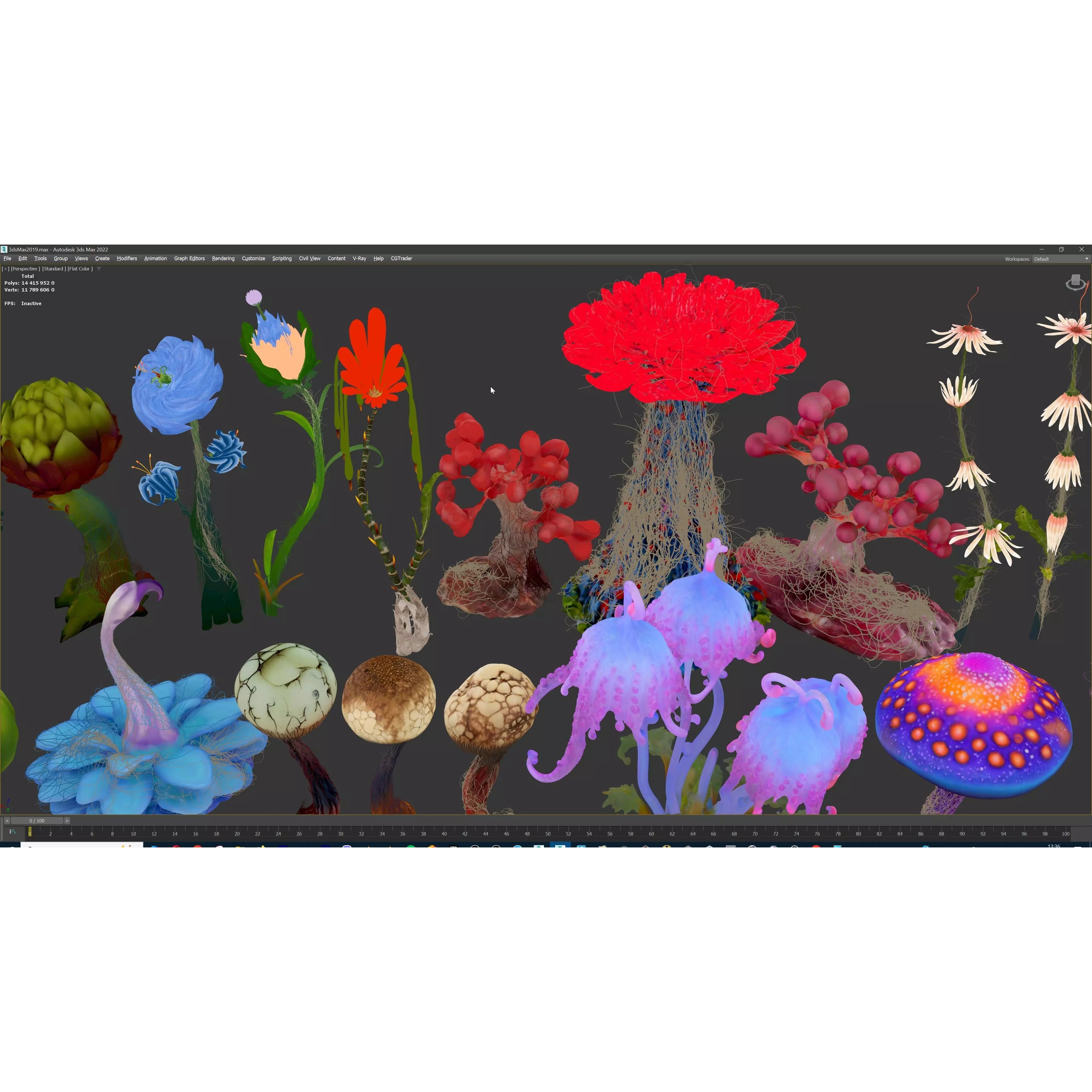 Stylized Fantasy Plants - Low-Poly Game-Ready 3D Model - View 63