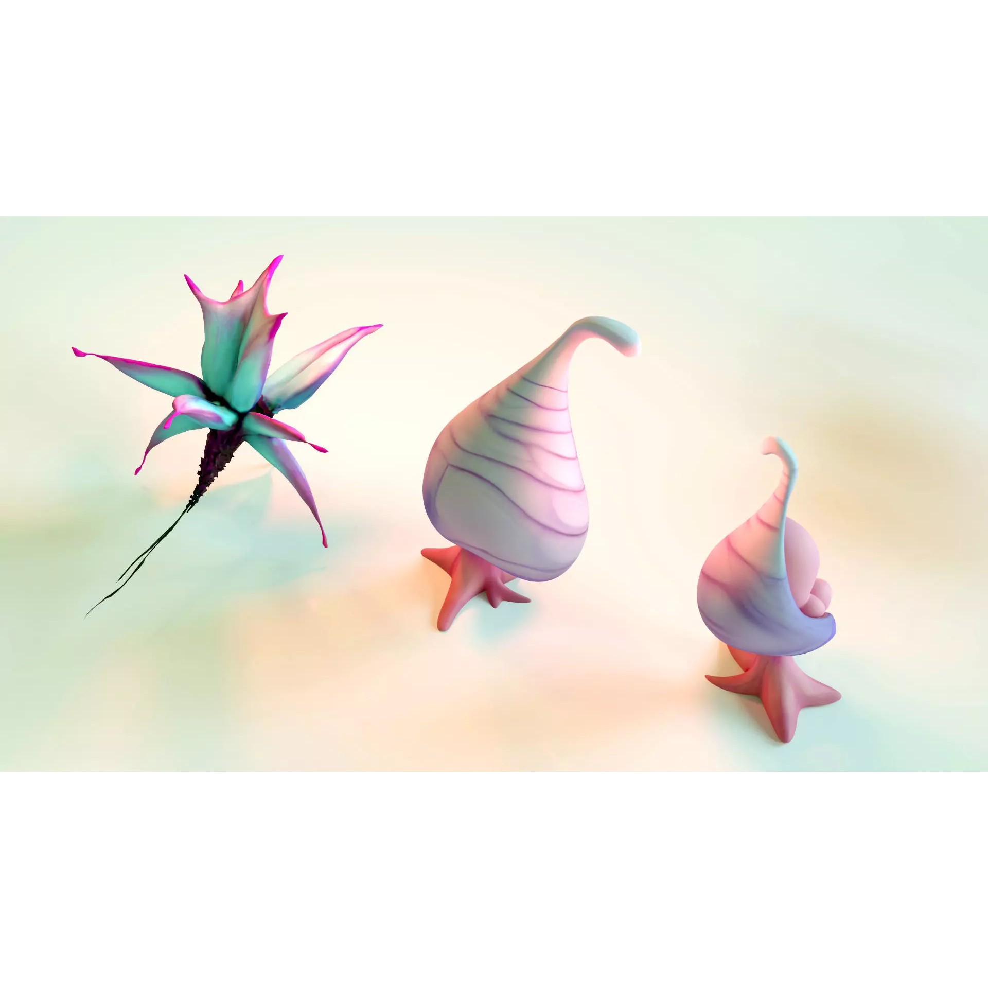 Stylized Fantasy Plants - Low-Poly Game-Ready 3D Model - View 8