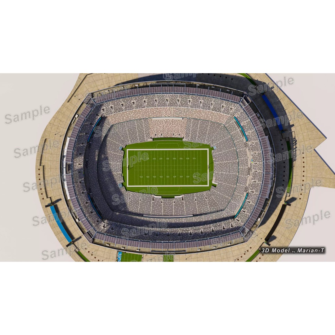MetLife Stadium 3D Model – Low-Poly Game Asset, FBX, PBR Textures