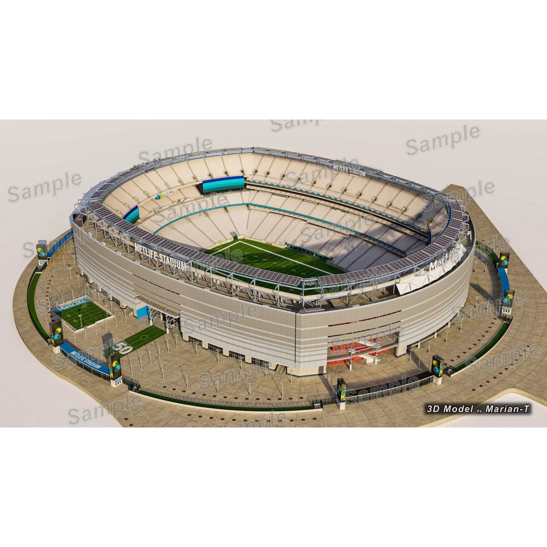 MetLife Stadium 3D Model – Low-Poly Game Asset, FBX, PBR Textures - View 11
