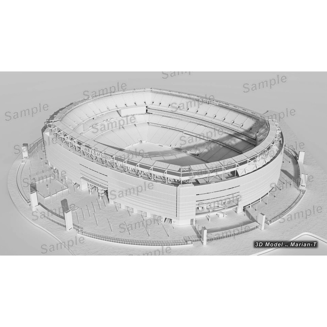 MetLife Stadium 3D Model – Low-Poly Game Asset, FBX, PBR Textures - View 12