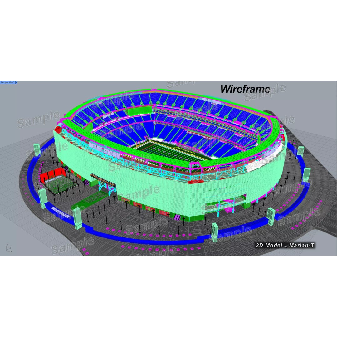 MetLife Stadium 3D Model – Low-Poly Game Asset, FBX, PBR Textures - View 13