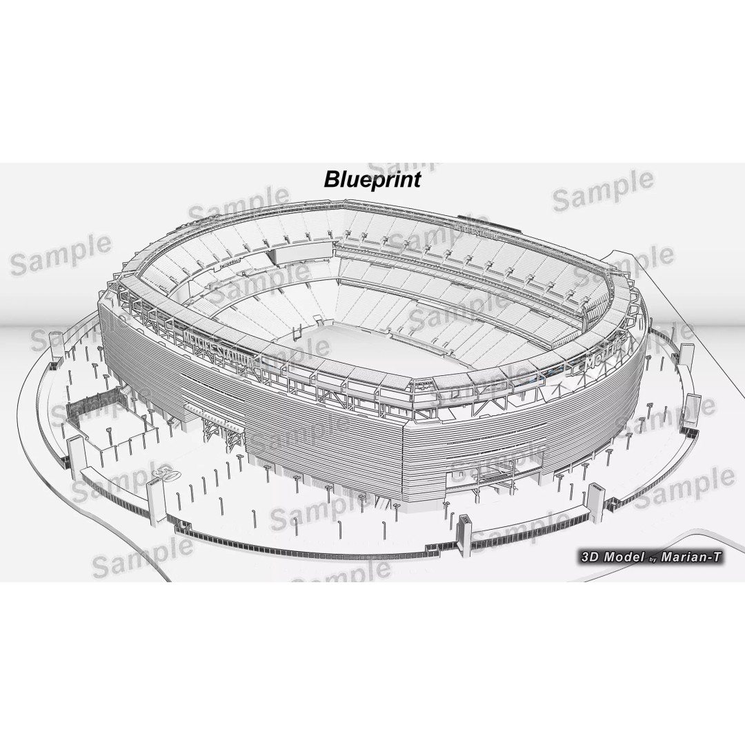 MetLife Stadium 3D Model – Low-Poly Game Asset, FBX, PBR Textures - View 14
