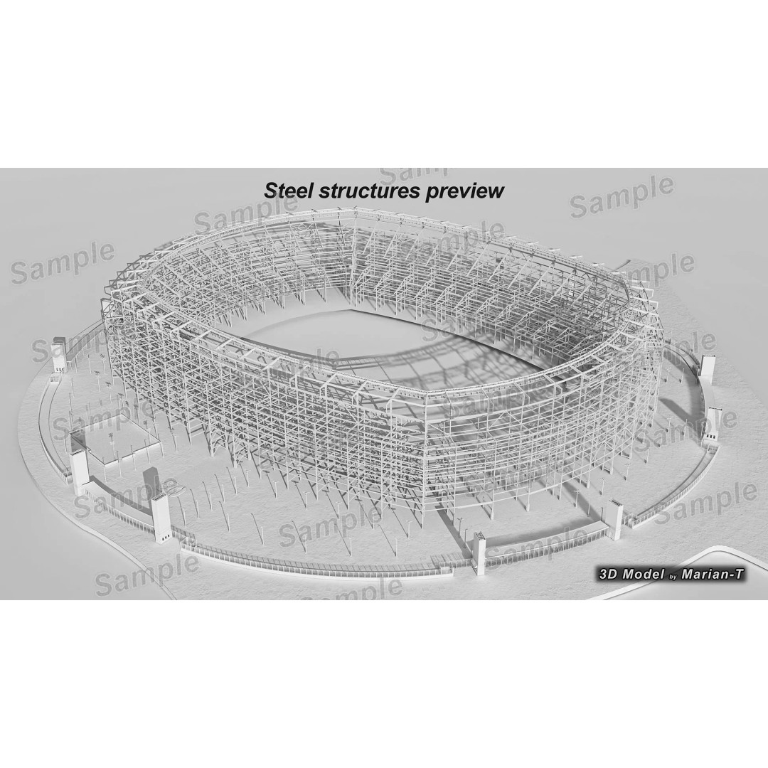 MetLife Stadium 3D Model – Low-Poly Game Asset, FBX, PBR Textures - View 15