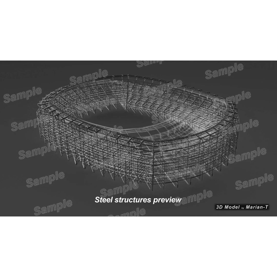 MetLife Stadium 3D Model – Low-Poly Game Asset, FBX, PBR Textures - View 16