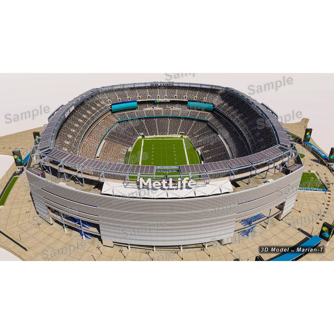 MetLife Stadium 3D Model – Low-Poly Game Asset, FBX, PBR Textures - View 17