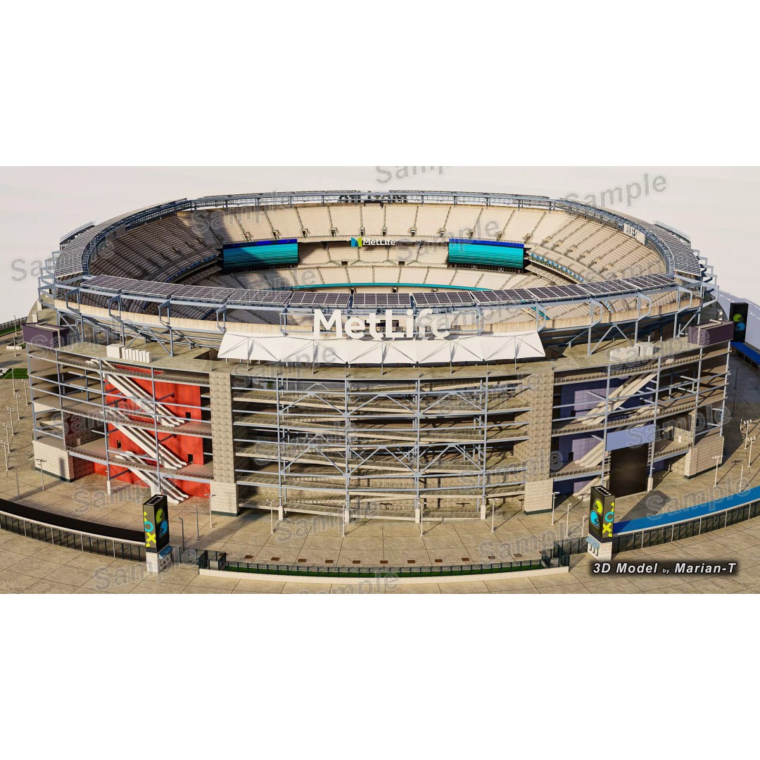 MetLife Stadium 3D Model – Low-Poly Game Asset, FBX, PBR Textures - View 19