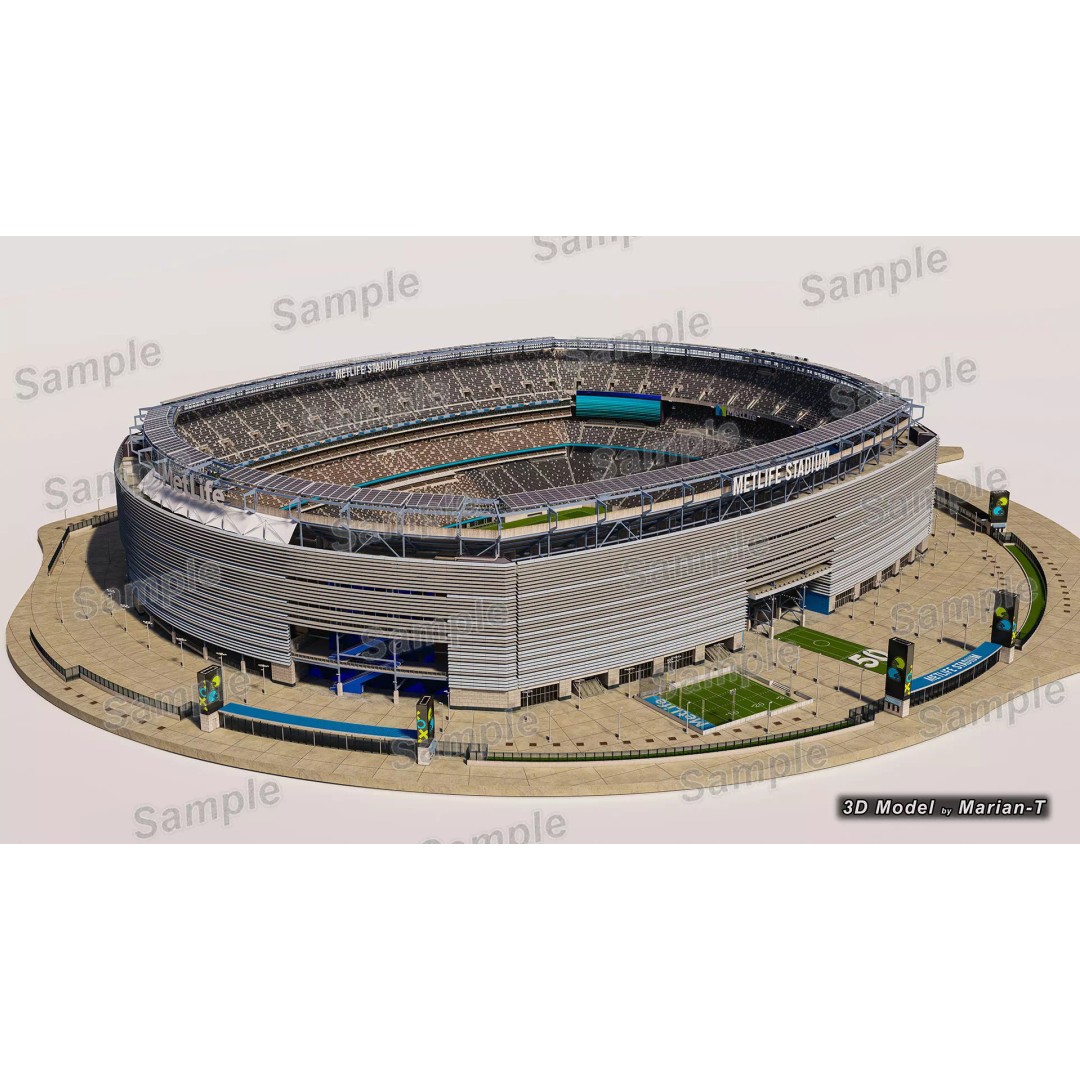 MetLife Stadium 3D Model – Low-Poly Game Asset, FBX, PBR Textures - View 2