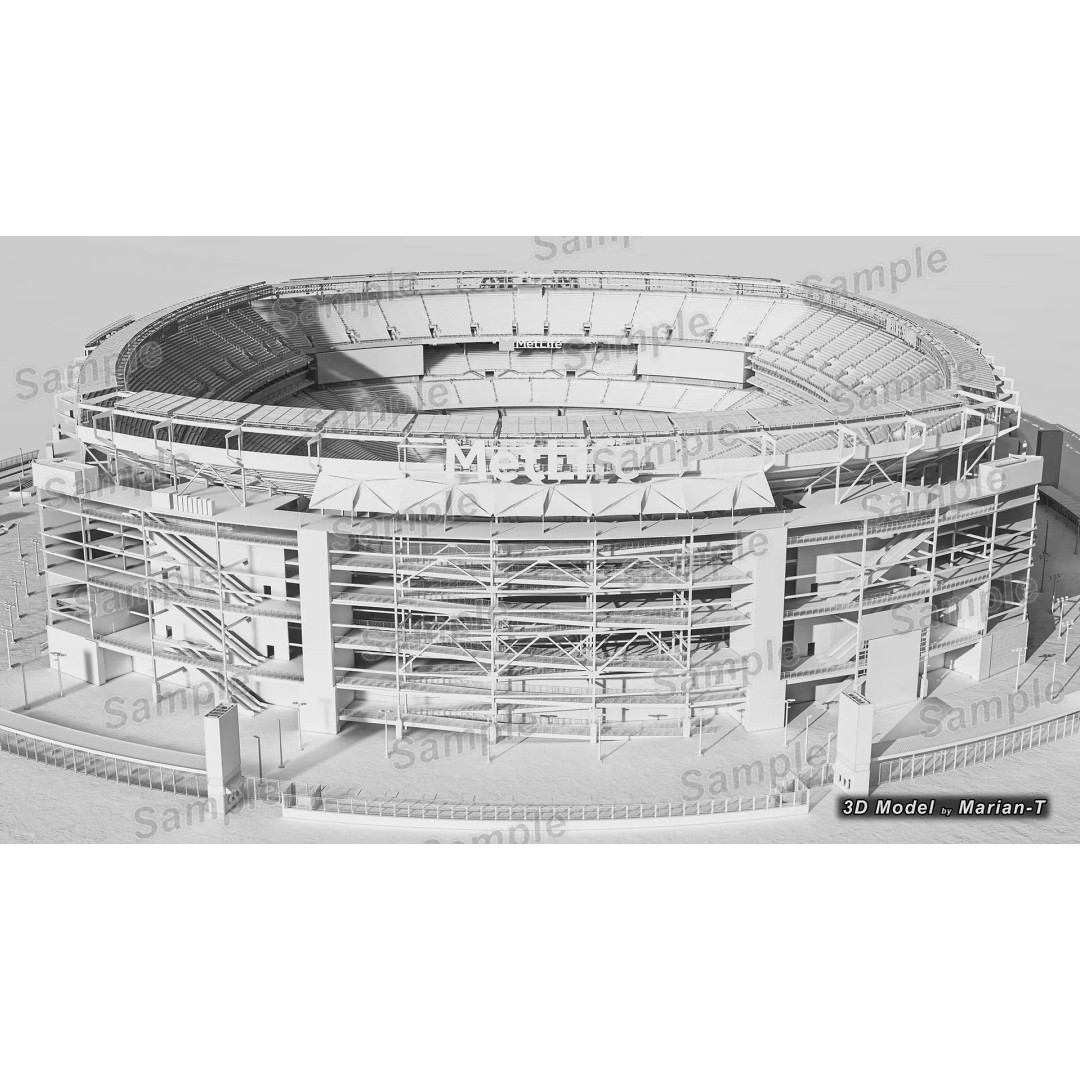 MetLife Stadium 3D Model – Low-Poly Game Asset, FBX, PBR Textures - View 20