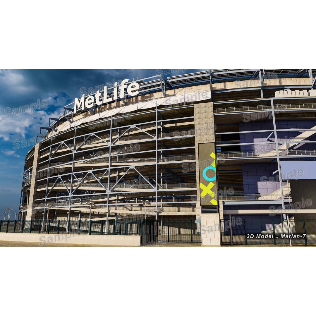 MetLife Stadium 3D Model – Low-Poly Game Asset, FBX, PBR Textures - View 21