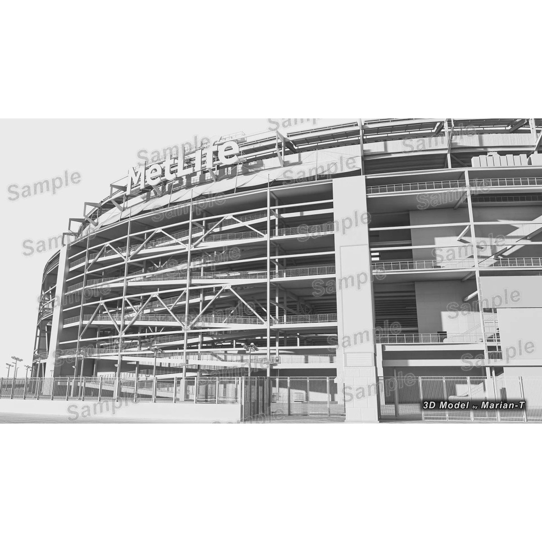 MetLife Stadium 3D Model – Low-Poly Game Asset, FBX, PBR Textures - View 22