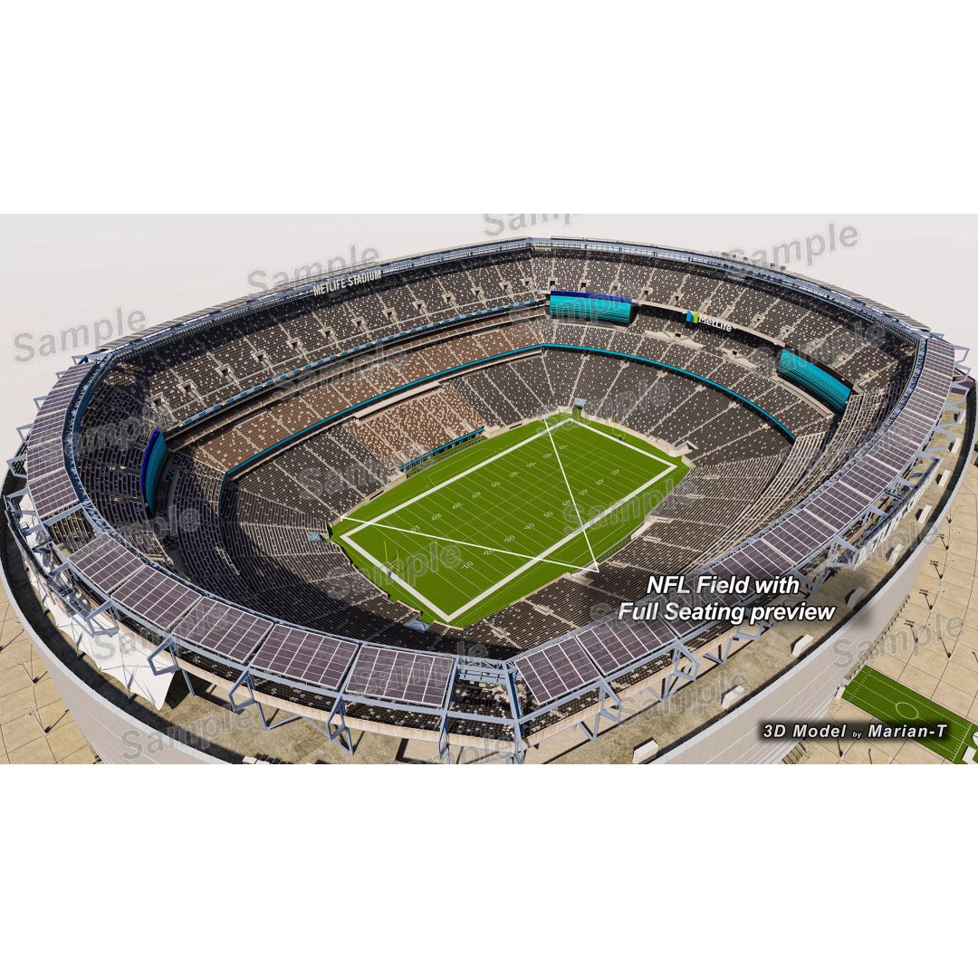 MetLife Stadium 3D Model – Low-Poly Game Asset, FBX, PBR Textures - View 23