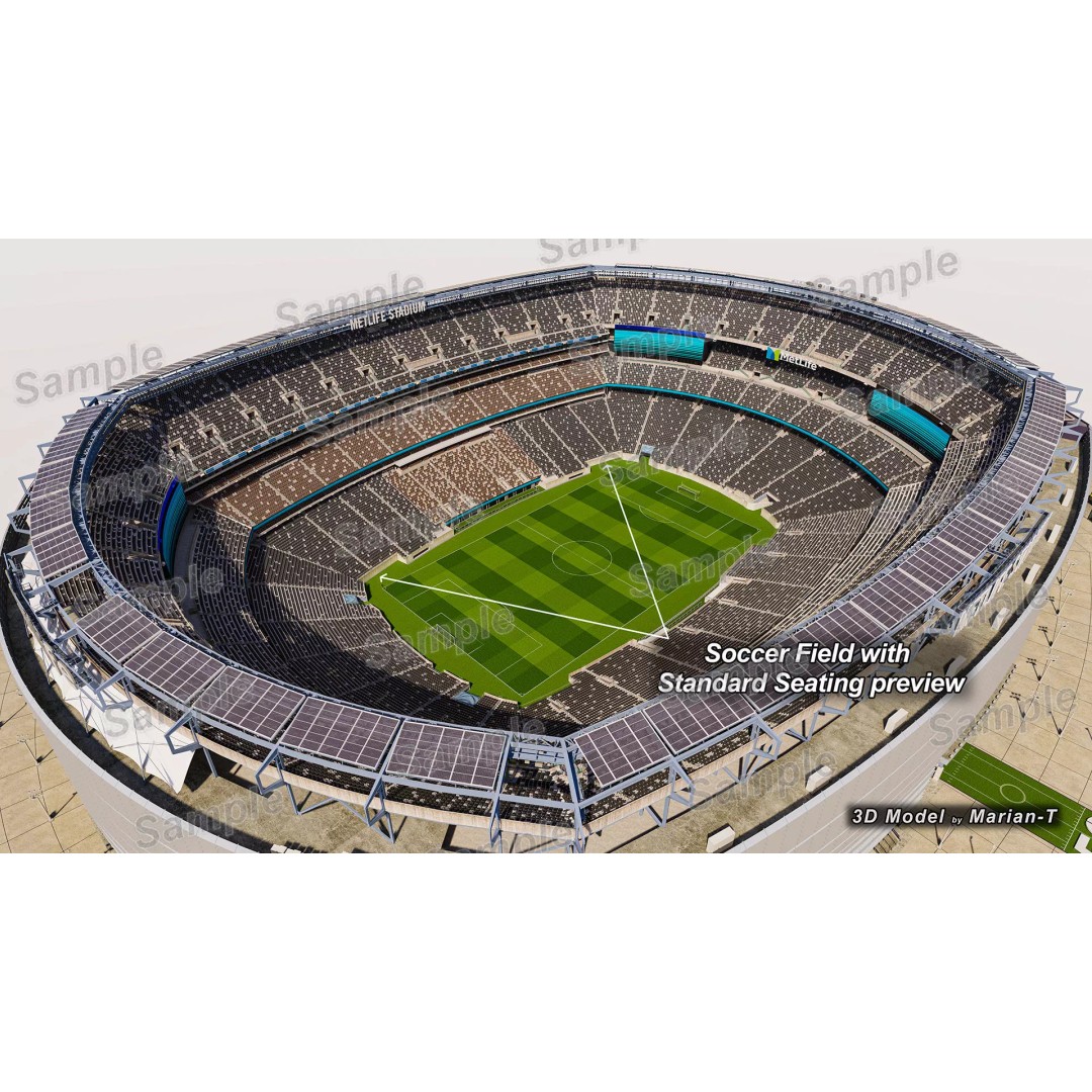 MetLife Stadium 3D Model – Low-Poly Game Asset, FBX, PBR Textures - View 24